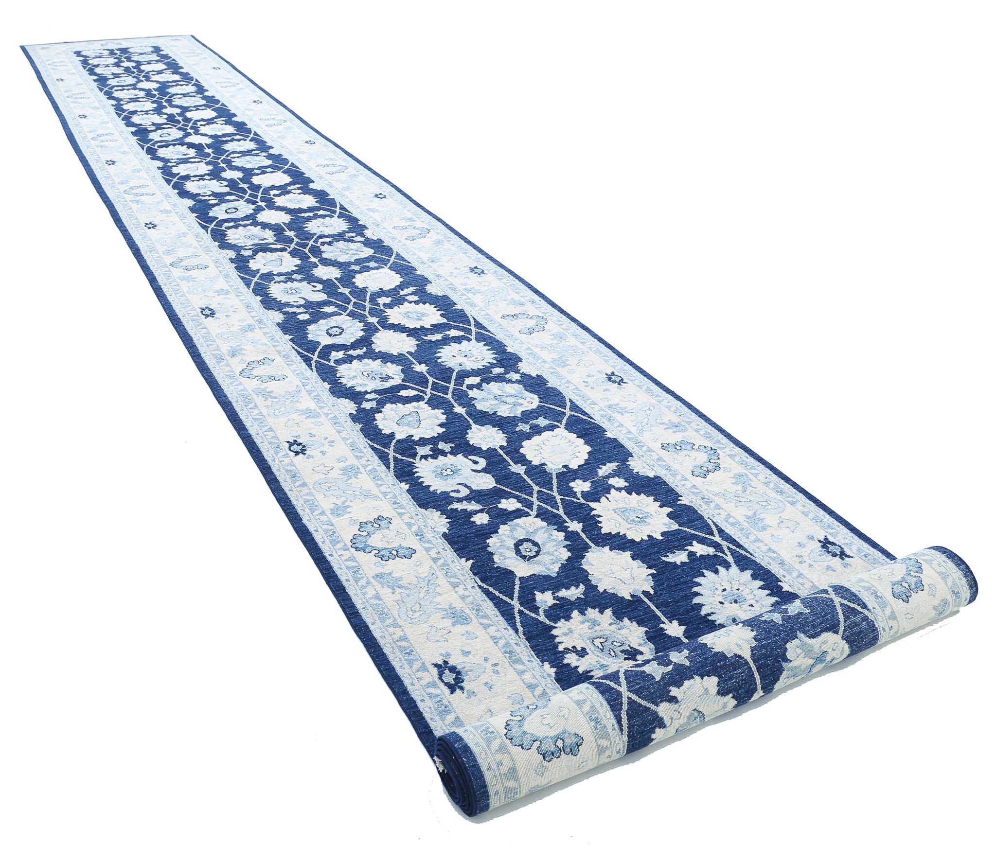 Hand Knotted Ziegler Farhan Wool Rug - 4'0'' x 26'9''
