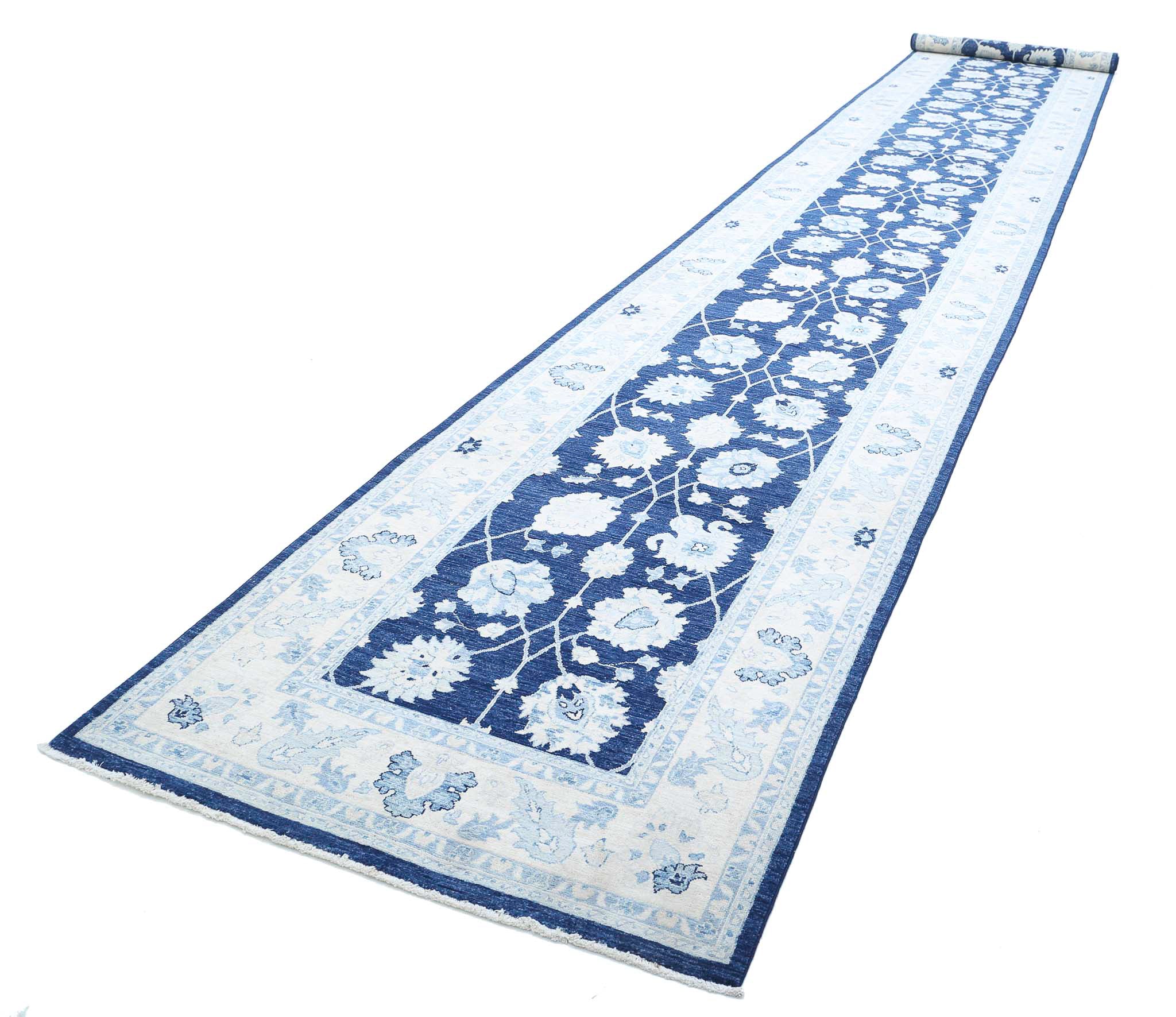 Hand Knotted Ziegler Farhan Wool Rug - 4'0'' x 26'9''