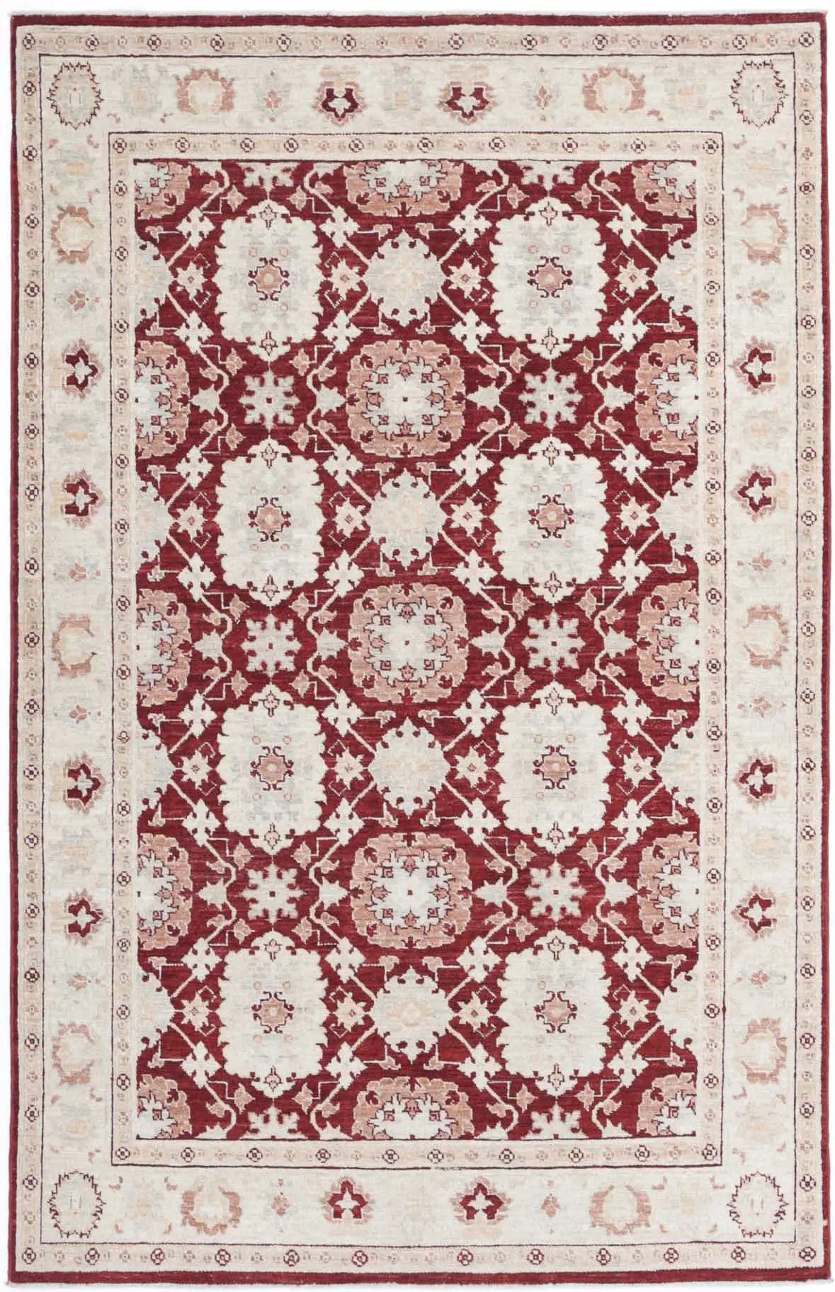 Hand Knotted Ziegler Farhan Wool Rug - 4'0'' x 6'3''