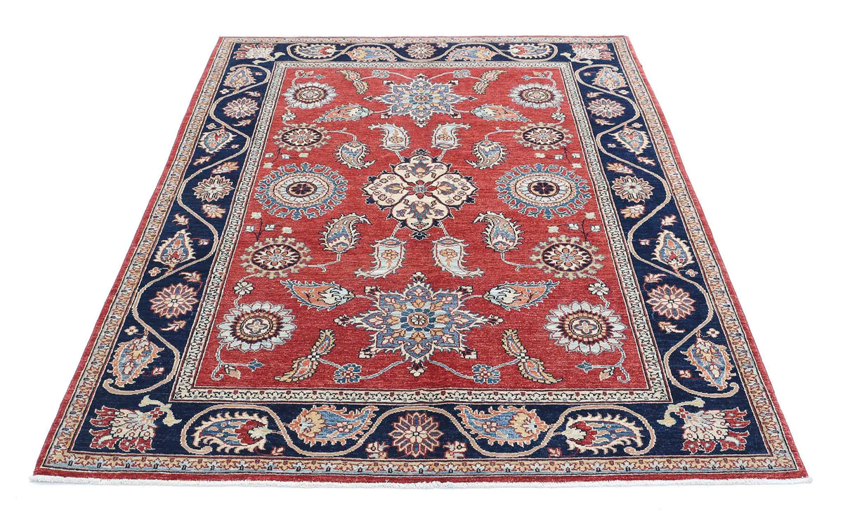 Hand Knotted Ziegler Farhan Wool Rug - 4'10'' x 6'5'' - Arteverk Rugs Area rug