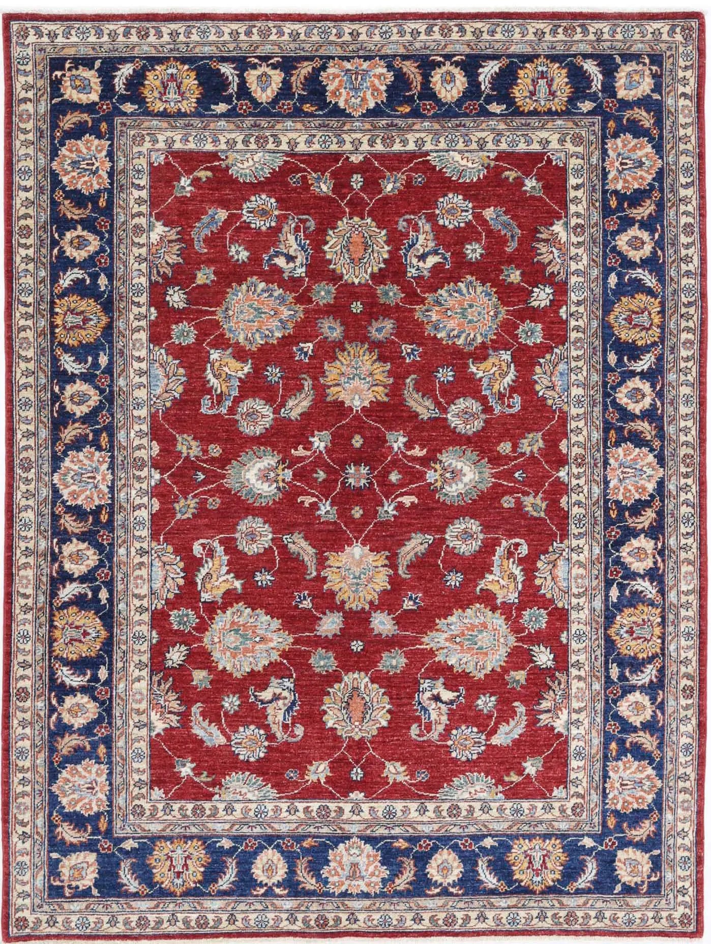 Hand Knotted Ziegler Farhan Wool Rug - 4'10'' x 6'5''