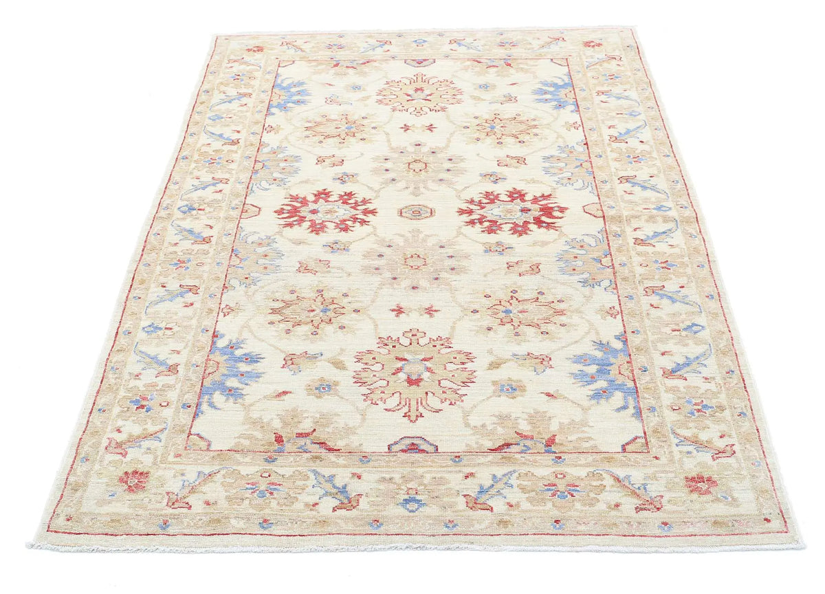 Hand Knotted Ziegler Farhan Wool Rug - 4'2'' x 5'8'' - Arteverk Rugs Area rug