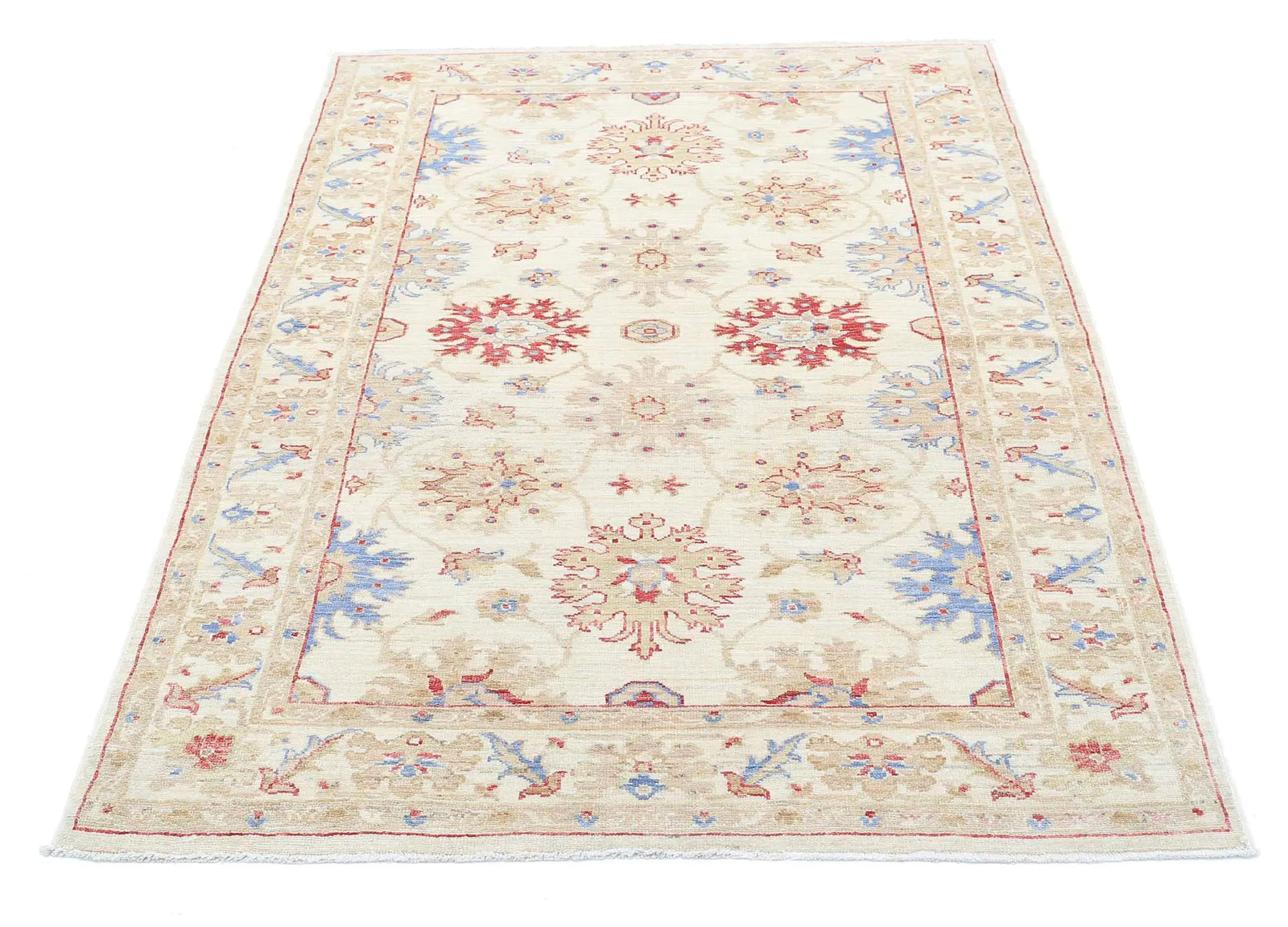 Hand Knotted Ziegler Farhan Wool Rug - 4'2'' x 5'8'' - Arteverk Rugs Area rug