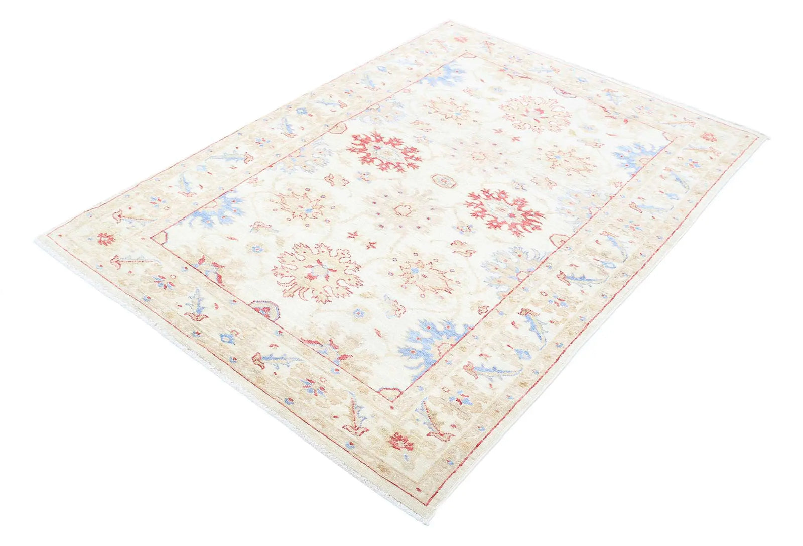 Hand Knotted Ziegler Farhan Wool Rug - 4'2'' x 5'8'' - Arteverk Rugs Area rug