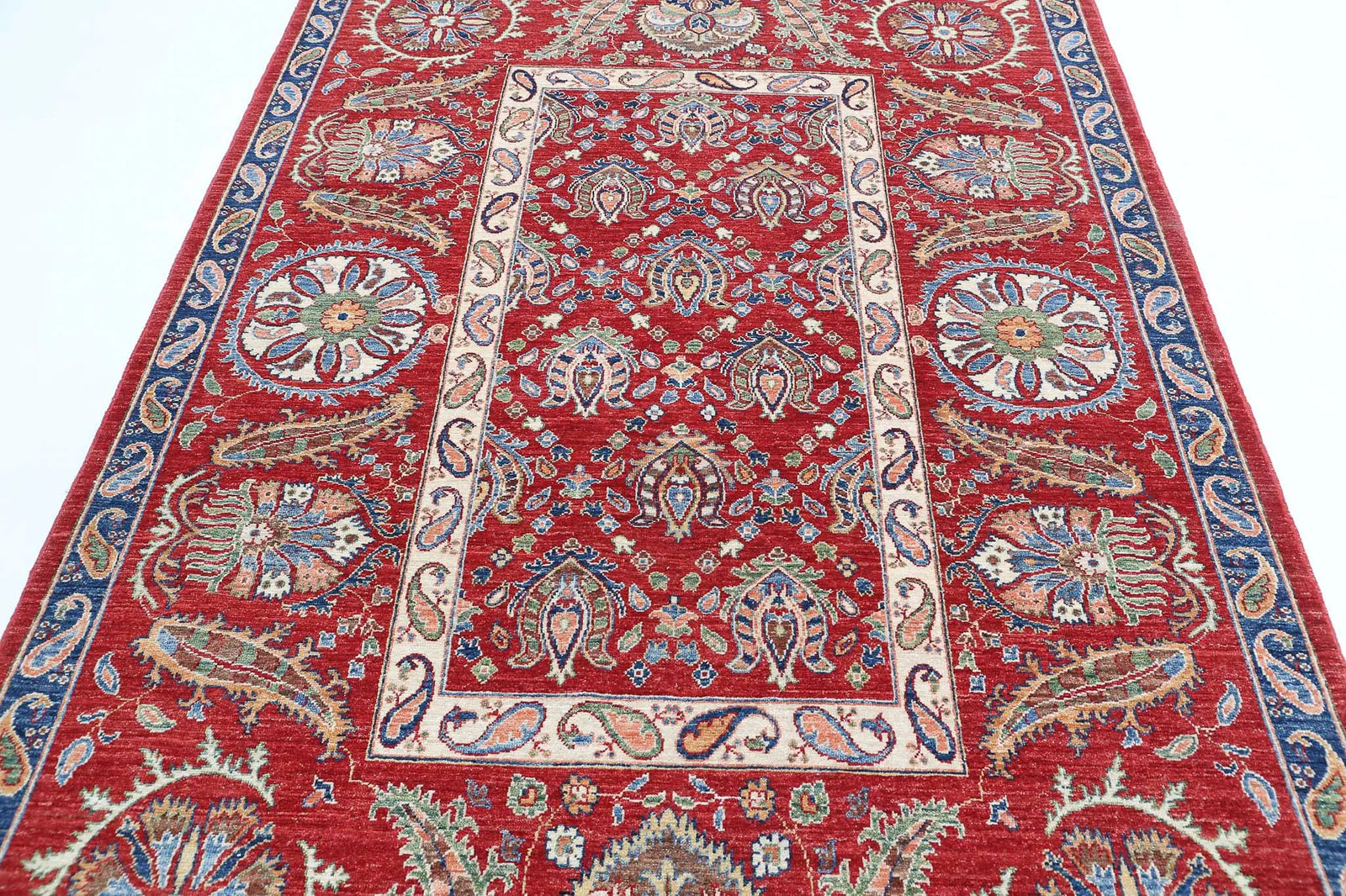Hand Knotted Ziegler Suzani Wool Rug - 5'8'' x 8'0''