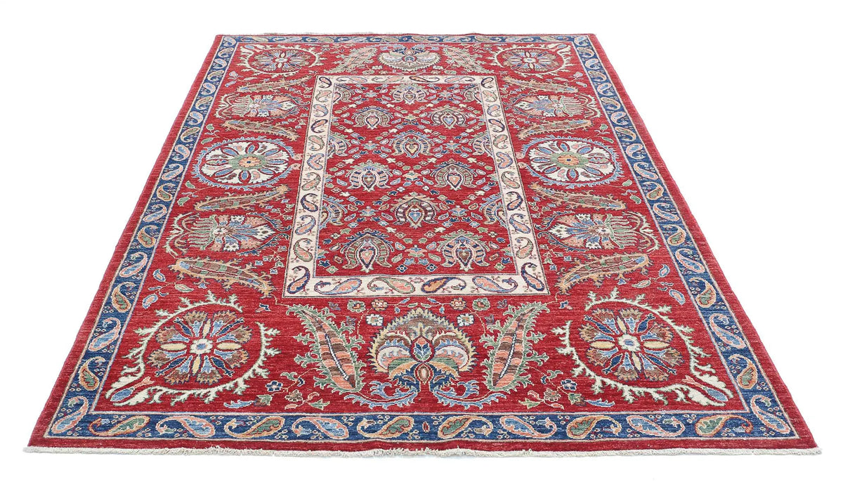 Hand Knotted Ziegler Suzani Wool Rug - 5'8'' x 8'0''