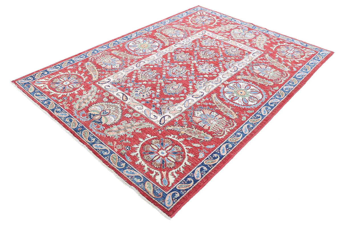 Hand Knotted Ziegler Suzani Wool Rug - 5'8'' x 8'0''
