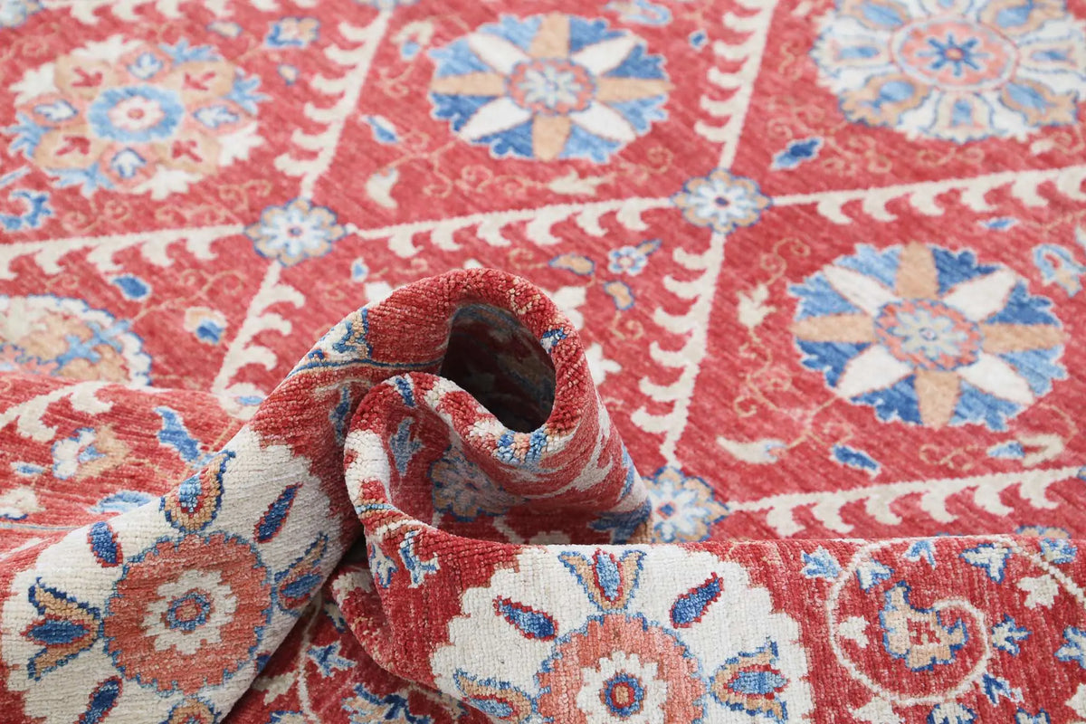 Hand Knotted Ziegler Suzani Wool Rug - 6'4'' x 10'2''