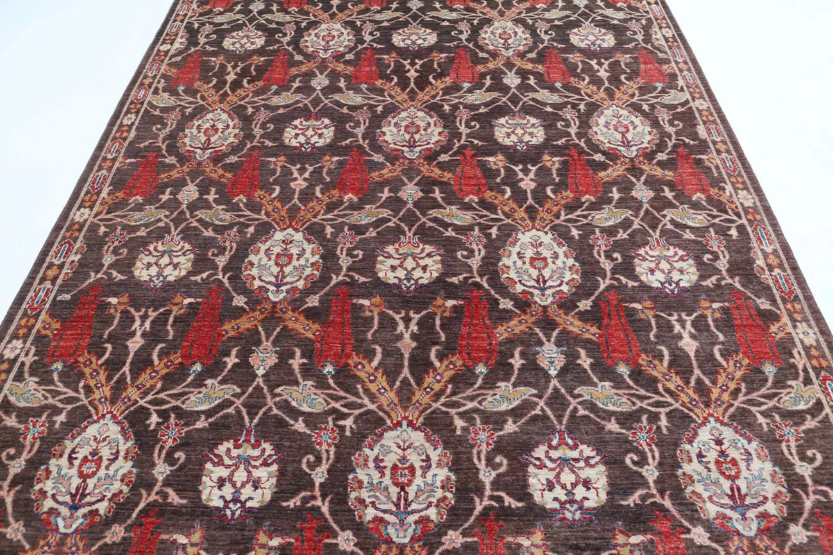 Hand Knotted Ziegler Suzani Wool Rug - 6'6'' x 9'9''