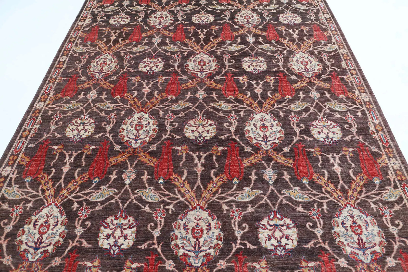 Hand Knotted Ziegler Suzani Wool Rug - 6'6'' x 9'9''