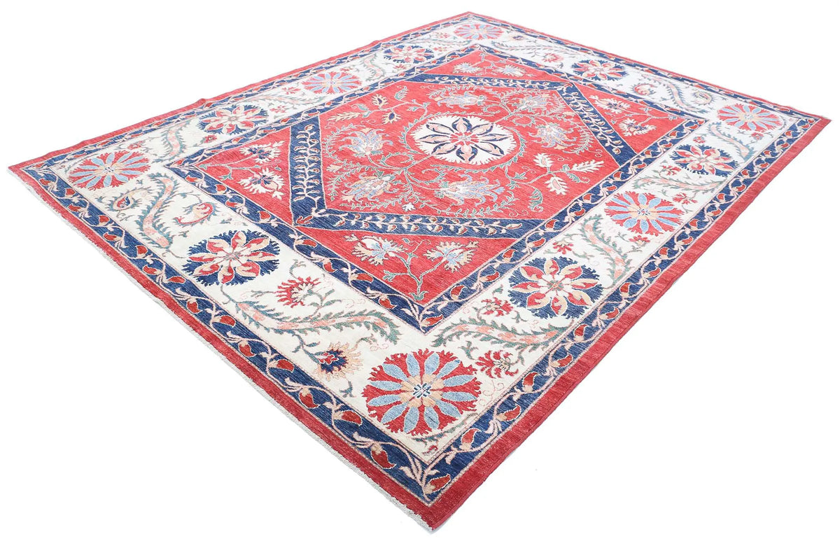 Hand Knotted Ziegler Suzani Wool Rug - 7'6'' x 10'0''