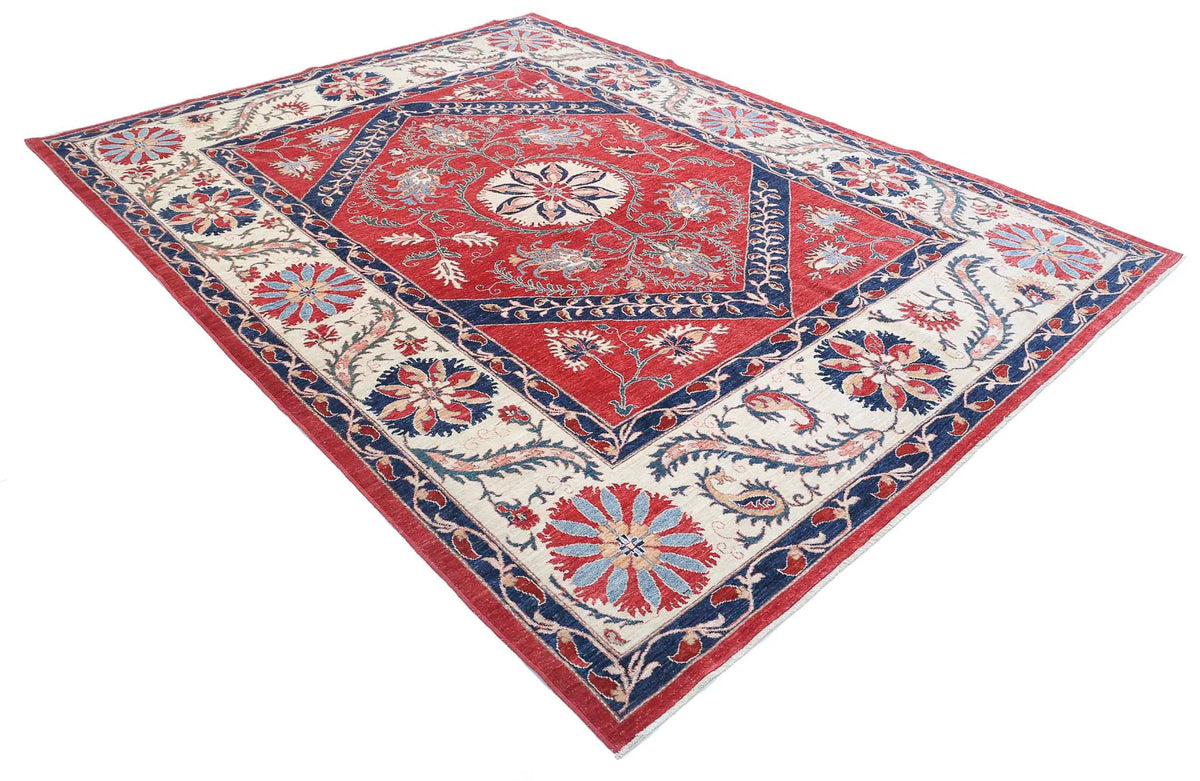 Hand Knotted Ziegler Suzani Wool Rug - 7'6'' x 10'0''