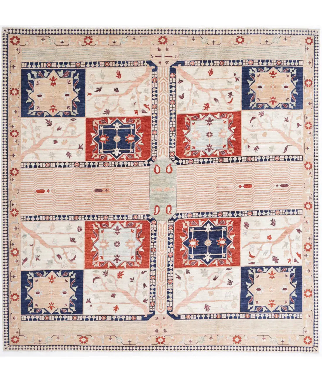 Hand Made Haji Jalili Wool Rug - 8&#39;0&#39;&#39; x 8&#39;0&#39;&#39; - Arteverk Rugs Area rug