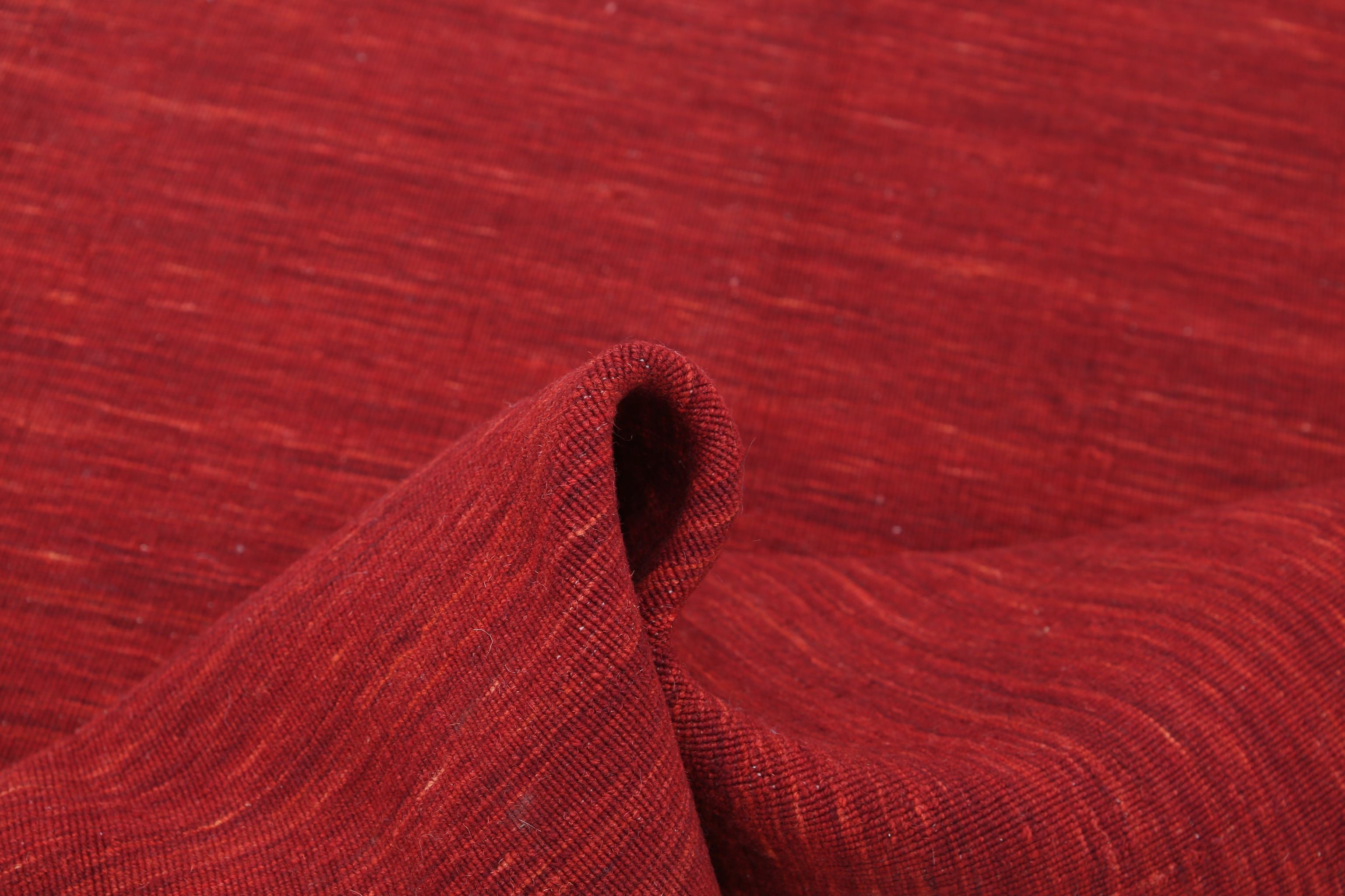 Alfombra moderna de lana maciza hecha a mano - 4'7'' x 6'3''