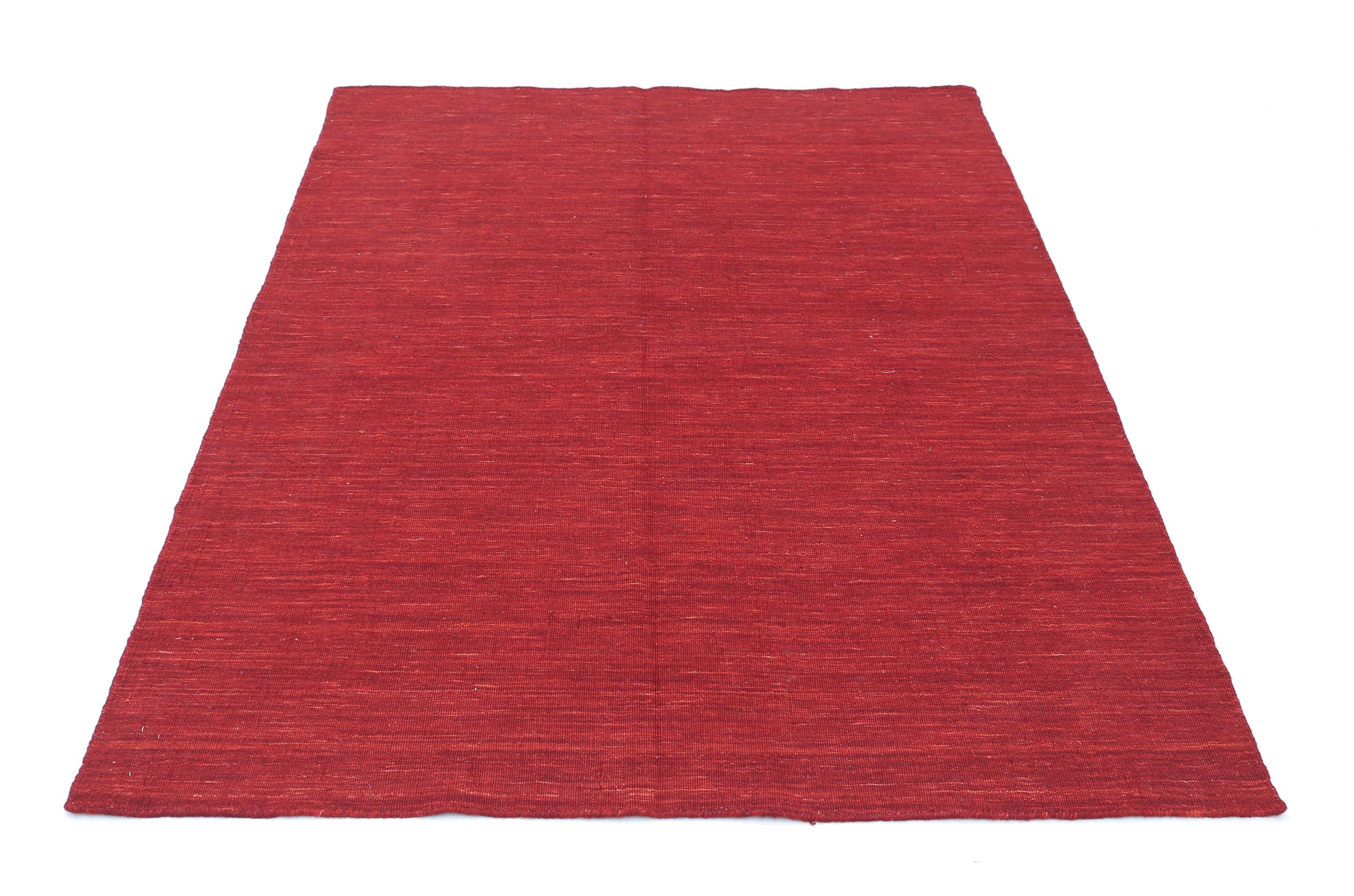 Alfombra moderna de lana maciza hecha a mano - 4'7'' x 6'3''