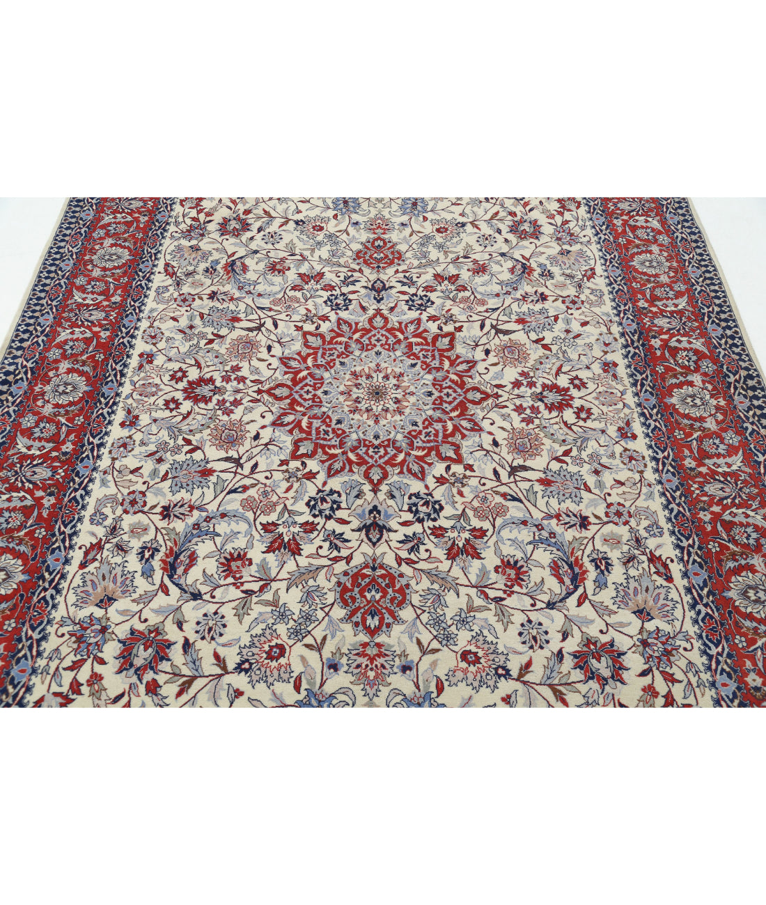 Hand Knotted Heritage Fine Persian Style Wool Rug - 6'0'' x 9'1'' 6'0'' x 9'1'' (180 X 273) / Ivory / Red