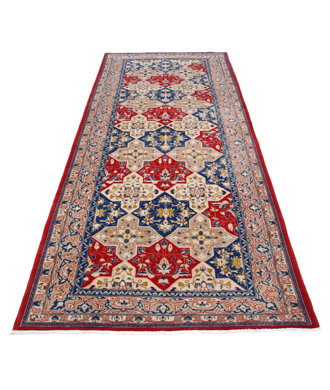 Hand Knotted Heritage Fine Persian Style Wool Rug - 3'10'' x 9'4'' 3'10'' x 9'4'' (115 X 280) / Red / Taupe