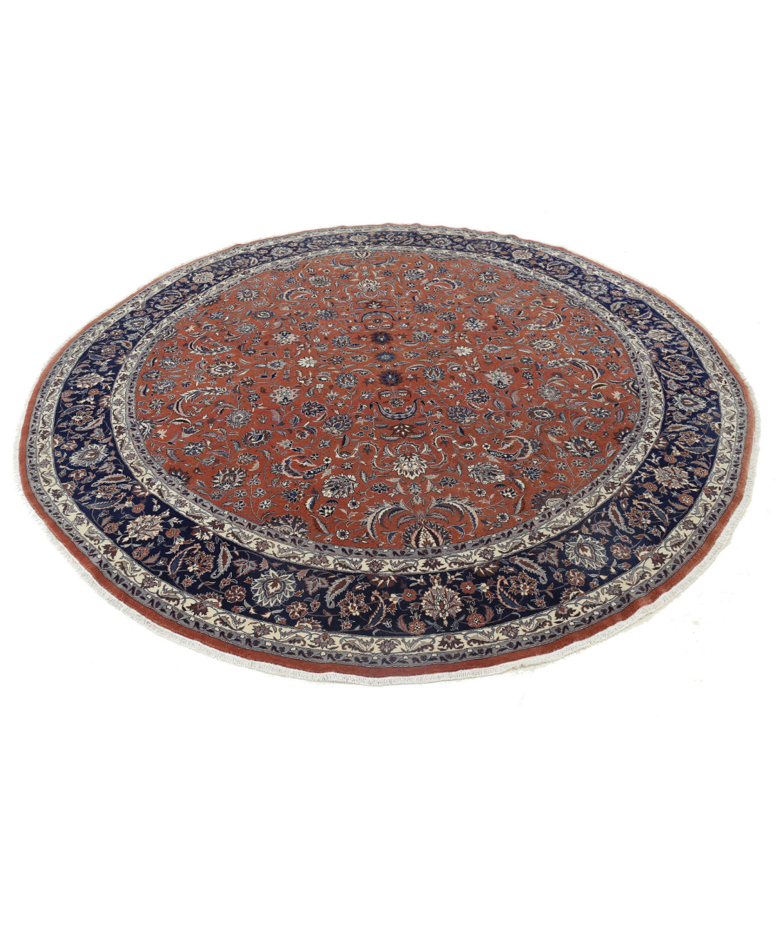 Hand Knotted Heritage Fine Persian Style Wool Rug - 9'1'' x 9'2'' 9'1'' x 9'2'' (273 X 275) / Rust / Blue