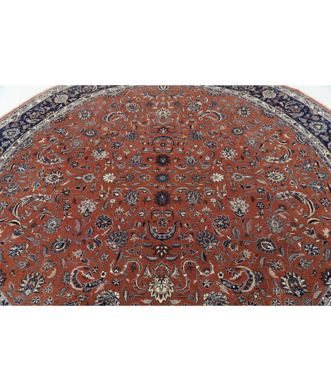 Hand Knotted Heritage Fine Persian Style Wool Rug - 9'1'' x 9'2'' 9'1'' x 9'2'' (273 X 275) / Rust / Blue