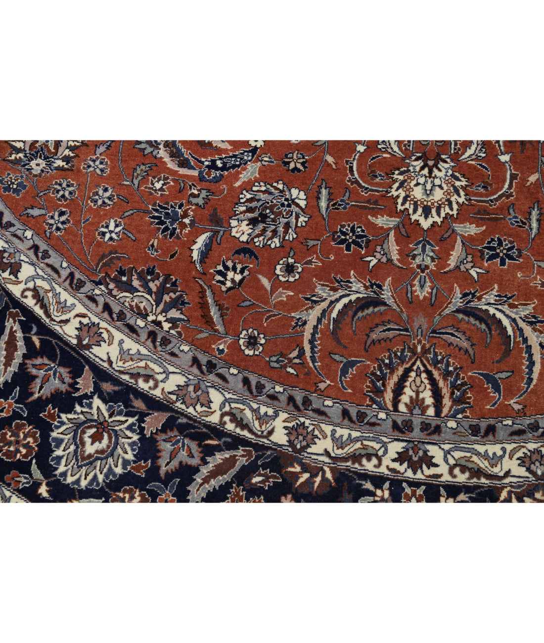 Hand Knotted Heritage Fine Persian Style Wool Rug - 9'1'' x 9'2'' 9'1'' x 9'2'' (273 X 275) / Rust / Blue