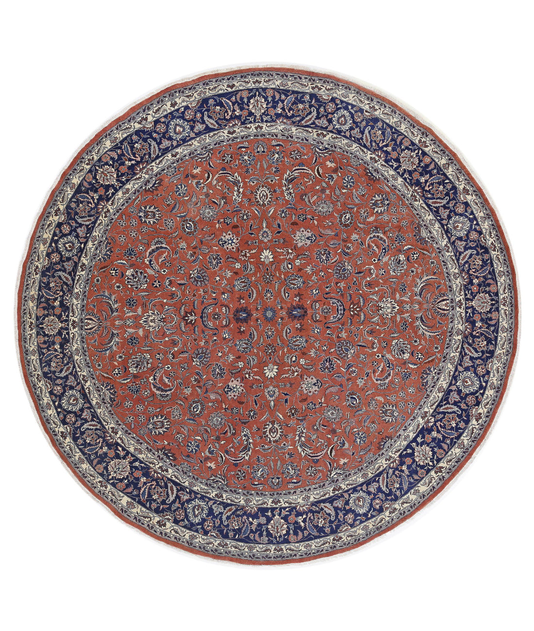 Hand Knotted Heritage Fine Persian Style Wool Rug - 9'1'' x 9'2'' 9'1'' x 9'2'' (273 X 275) / Rust / Blue