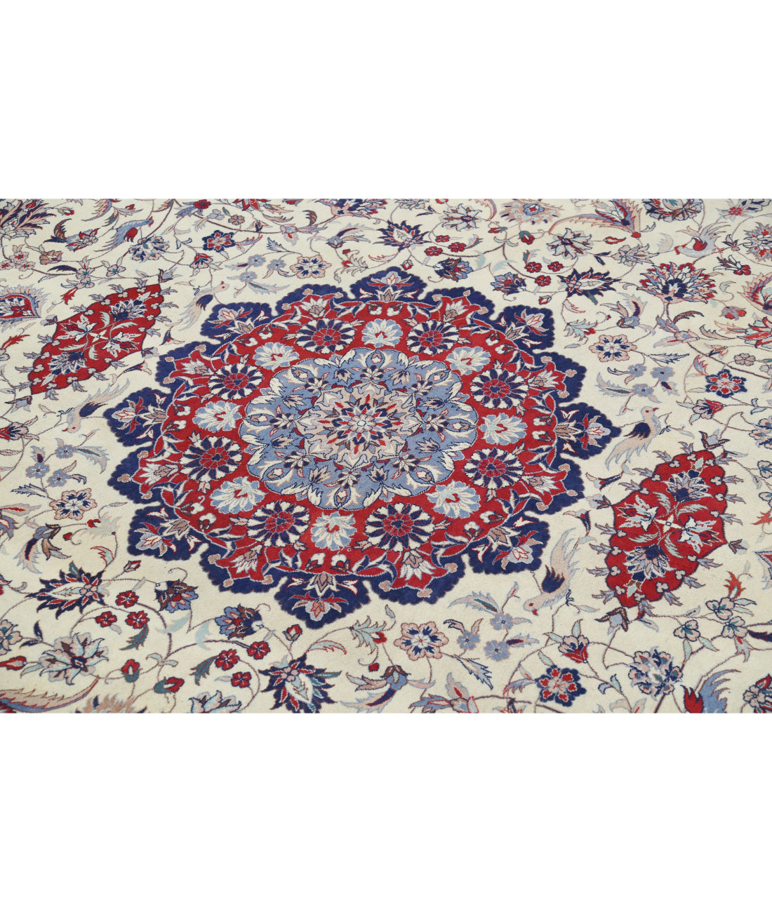 Hand Knotted Heritage Fine Persian Style Wool Rug - 8'4'' x 9'11'' 8'4'' x 9'11'' (250 X 298) / Ivory / Red