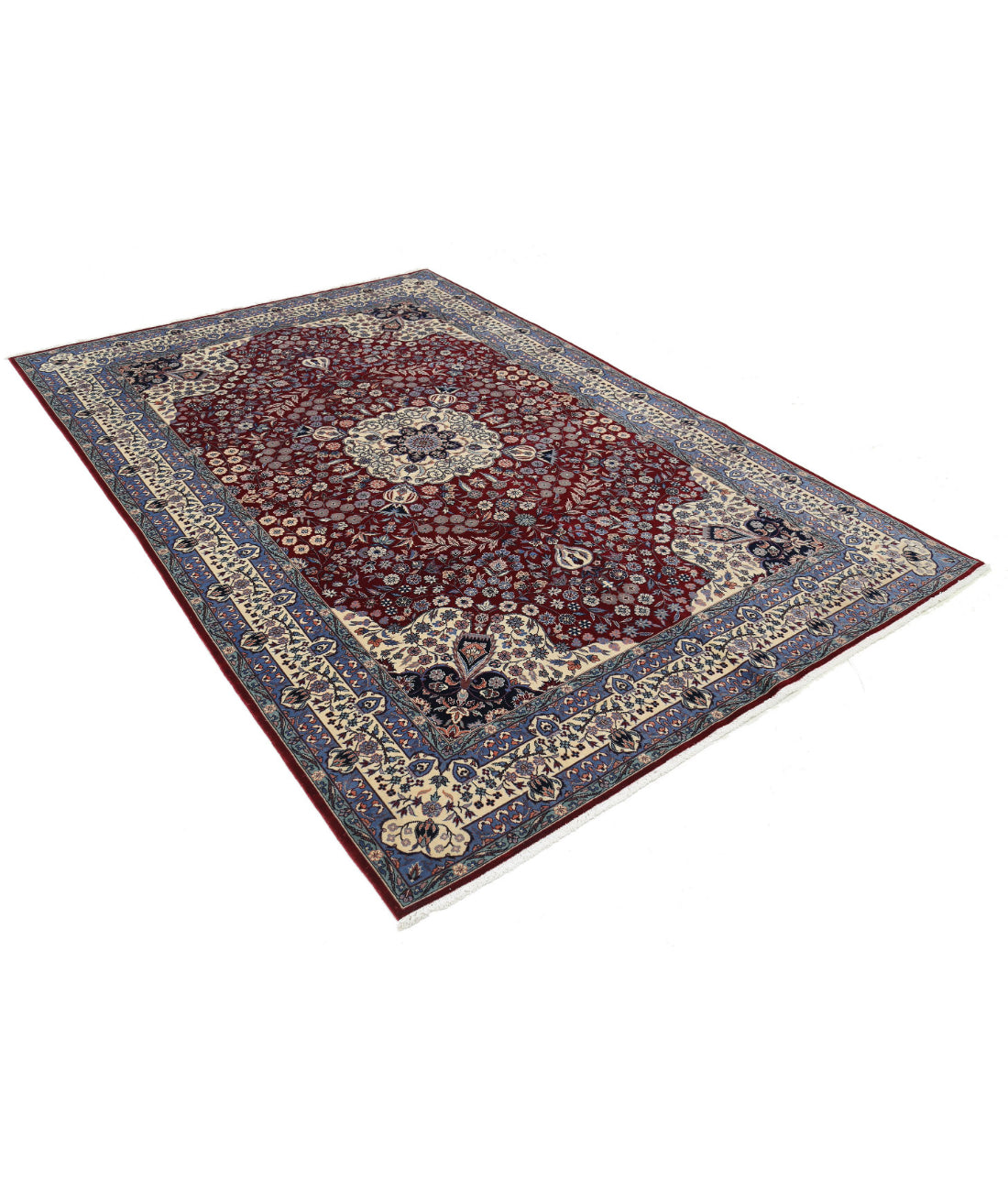 Hand Knotted Heritage Fine Persian Style Wool Rug - 6'0'' x 9'0'' 6'0'' x 9'0'' (180 X 270) / Burgundy / Ivory