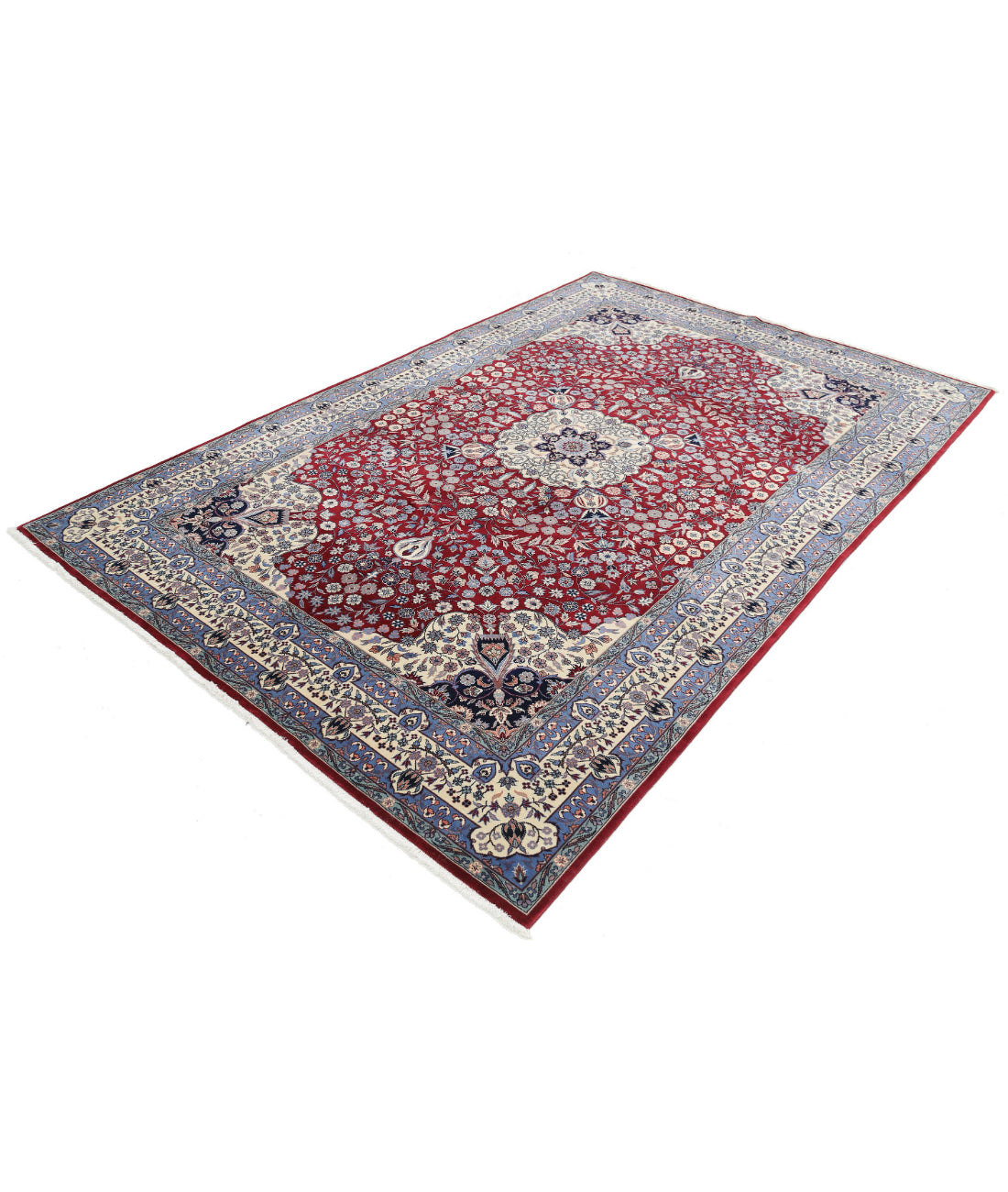 Hand Knotted Heritage Fine Persian Style Wool Rug - 6'0'' x 9'0'' 6'0'' x 9'0'' (180 X 270) / Burgundy / Ivory