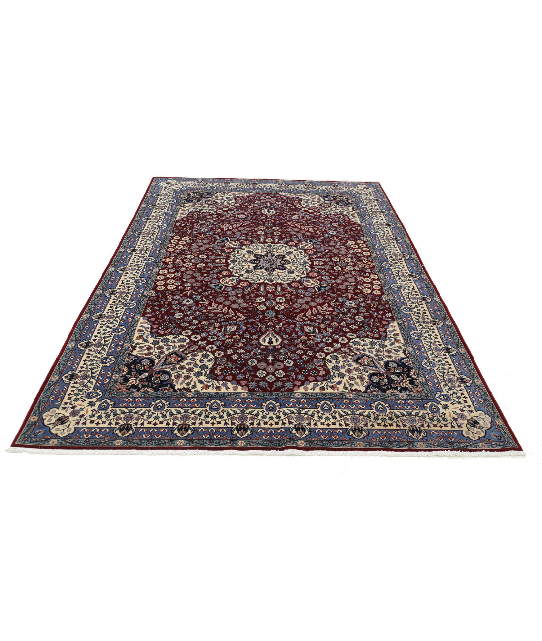 Hand Knotted Heritage Fine Persian Style Wool Rug - 6'0'' x 9'0'' 6'0'' x 9'0'' (180 X 270) / Burgundy / Ivory