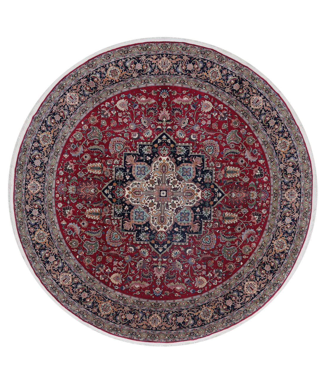Hand Knotted Heritage Fine Persian Style Wool Rug - 8&#39;0&#39;&#39; x 8&#39;3&#39;&#39; 8&#39;0&#39;&#39; x 8&#39;3&#39;&#39; (240 X 248) / Pink / Blue