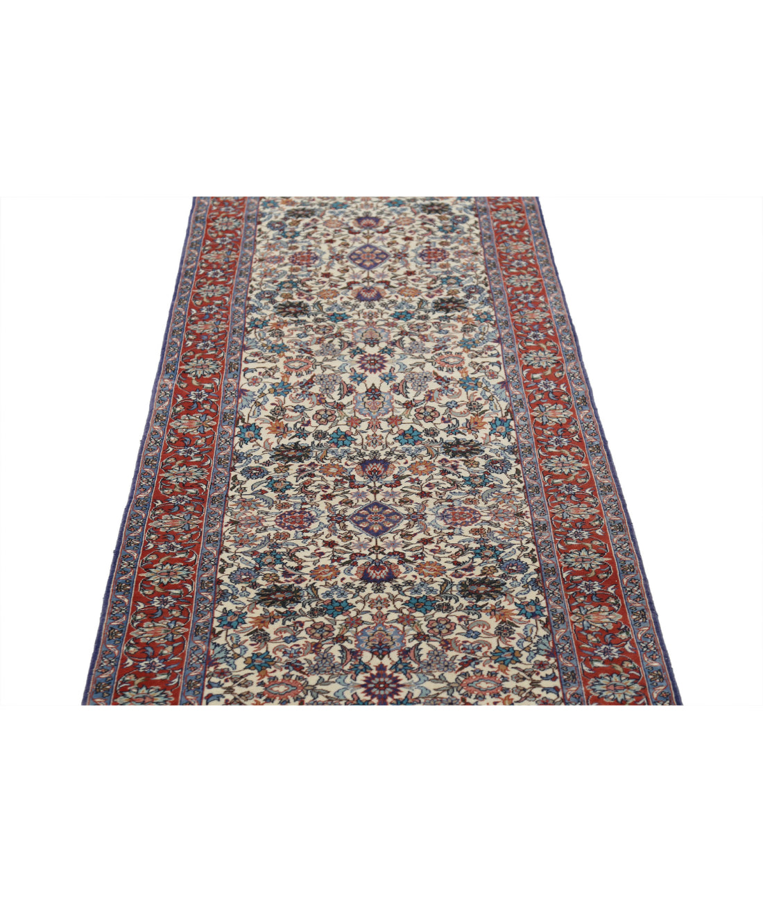 Hand Knotted Heritage Fine Persian Style Wool Rug - 2'8'' x 14'3'' 2'8'' x 14'3'' (80 X 428) / Ivory / Red
