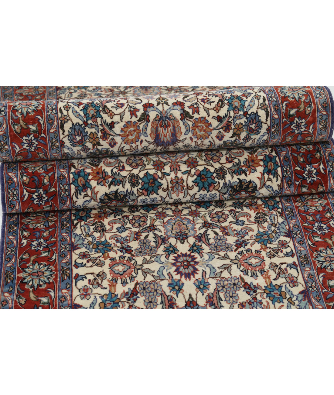 Hand Knotted Heritage Fine Persian Style Wool Rug - 2'8'' x 14'3'' 2'8'' x 14'3'' (80 X 428) / Ivory / Red