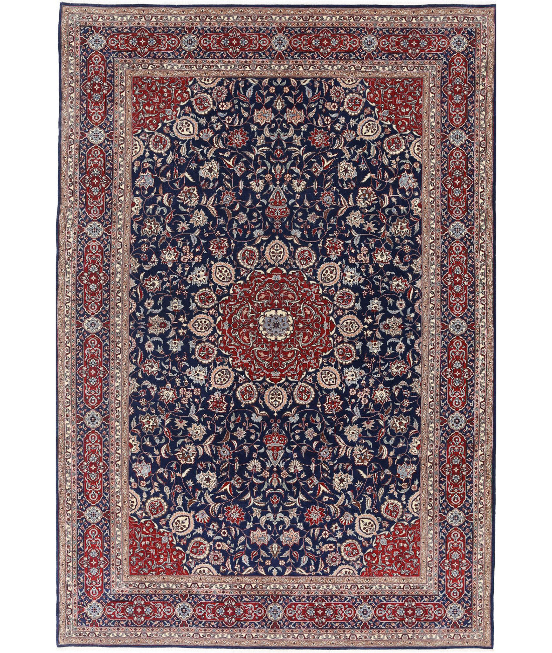 Hand Knotted Heritage Fine Persian Style Wool Rug - 6&#39;8&#39;&#39; x 9&#39;10&#39;&#39; 6&#39;8&#39;&#39; x 9&#39;10&#39;&#39; (200 X 295) / Blue / Red