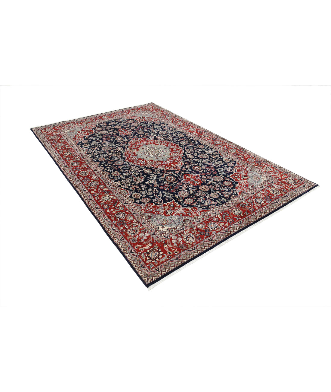 Hand Knotted Heritage Fine Persian Style Wool Rug - 6'0'' x 9'0'' 6'0'' x 9'0'' (180 X 270) / Blue / Red
