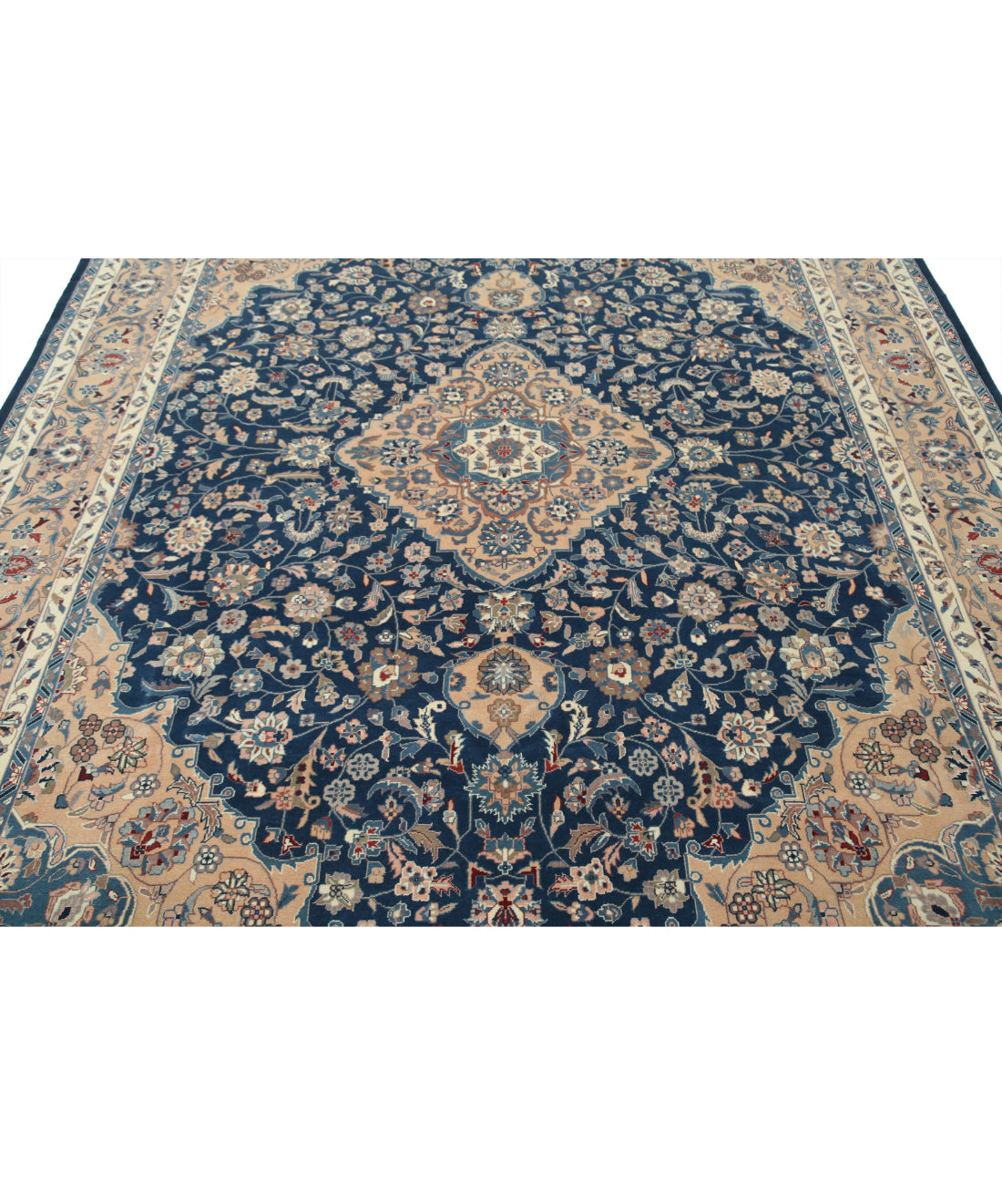 Hand Knotted Heritage Fine Persian Style Wool Rug - 8'0'' x 10'1'' 8'0'' x 10'1'' (240 X 303) / Blue / Taupe