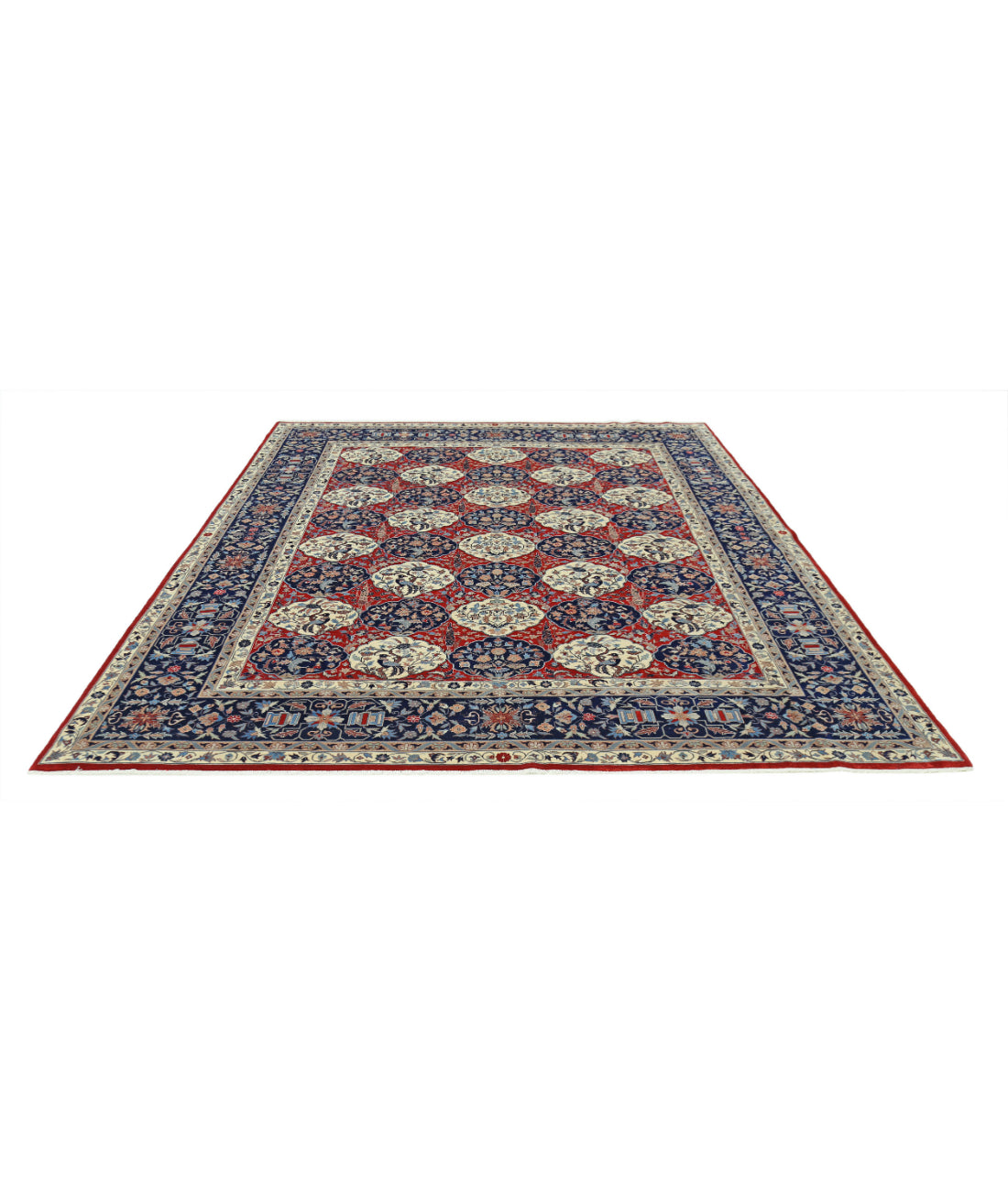 Hand Knotted Heritage Fine Persian Style Wool Rug - 8'1'' x 10'0'' 8'1'' x 10'0'' (243 X 300) / Red / Blue