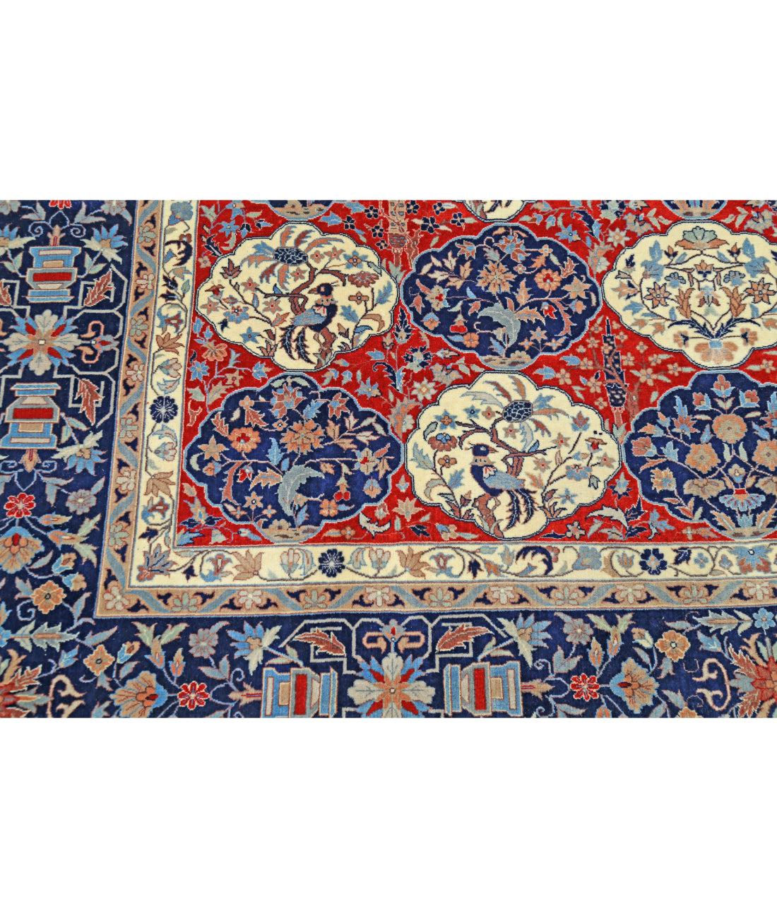 Hand Knotted Heritage Fine Persian Style Wool Rug - 8'1'' x 10'0'' 8'1'' x 10'0'' (243 X 300) / Red / Blue