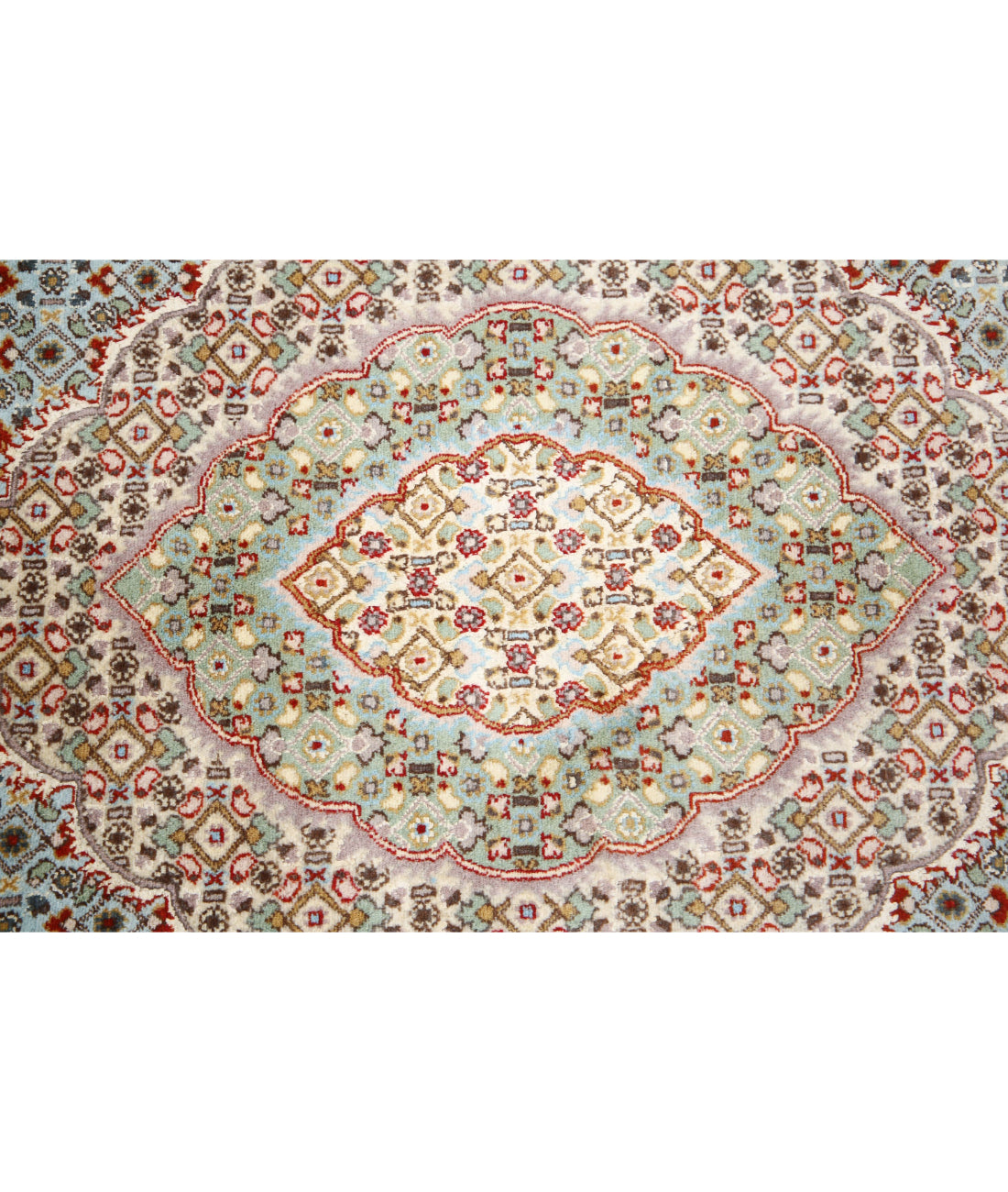 Hand Knotted Heritage Persian Style Tabriz Mahi Wool Rug - 6'1'' x 9'0'' 6'1'' x 9'0'' (183 X 270) / Blue / Ivory