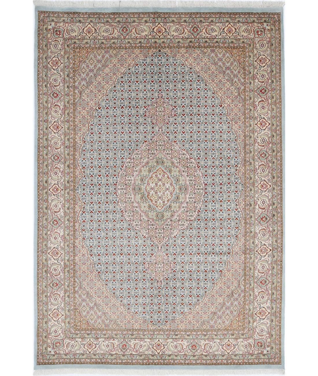 Hand Knotted Heritage Oriental  Tabriz Mahi Wool Rug - 6'1'' x 9'0''
