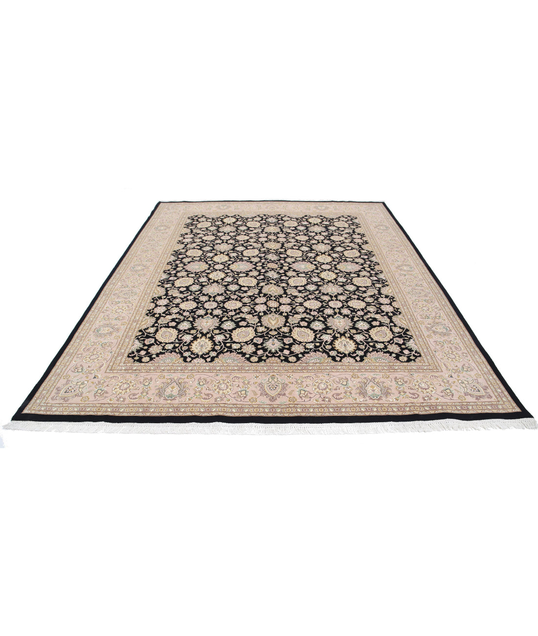 Hand Knotted Heritage Persian Style Wool Rug - 8'3'' x 9'11'' 8'3'' x 9'11'' (248 X 298) / Black / Taupe