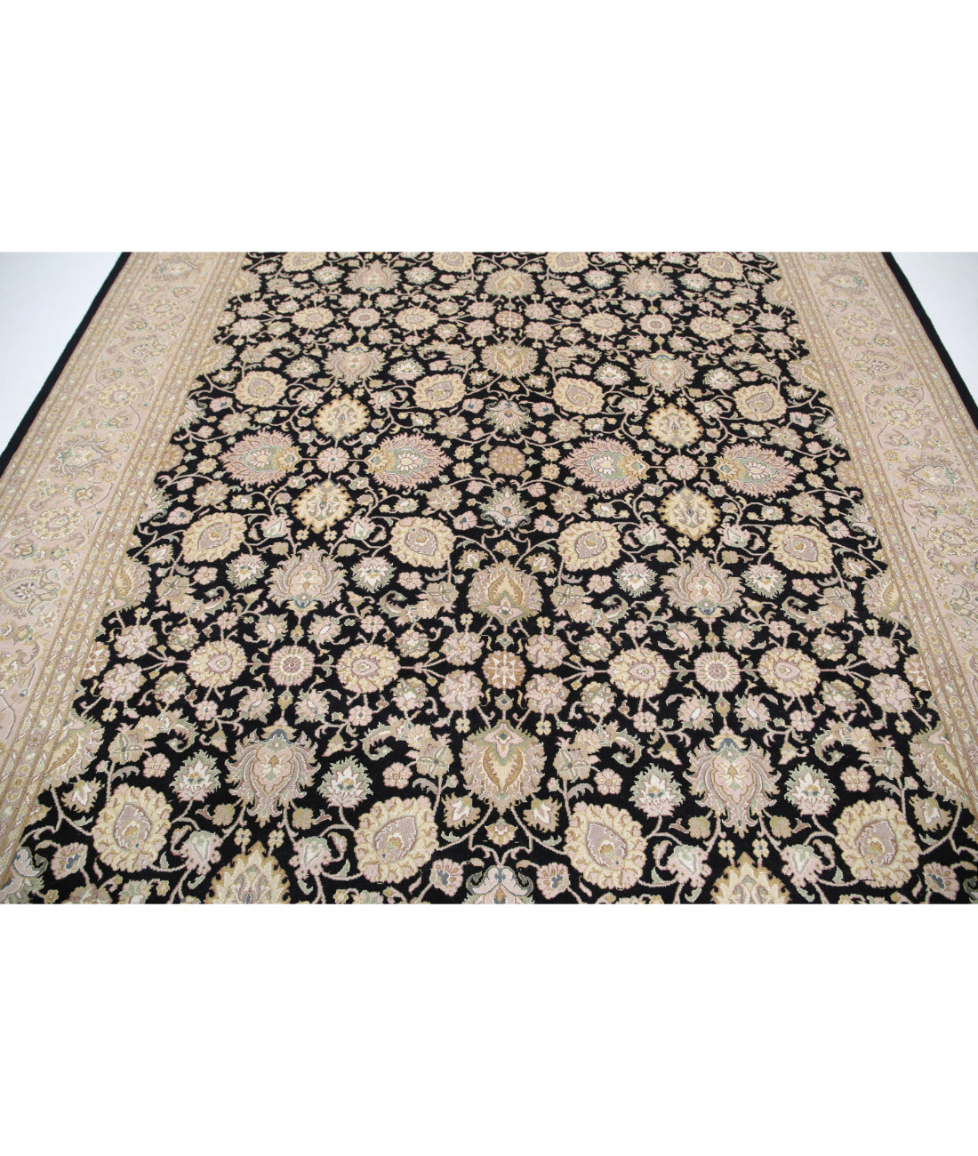 Hand Knotted Heritage Persian Style Wool Rug - 8'3'' x 9'11'' 8'3'' x 9'11'' (248 X 298) / Black / Taupe