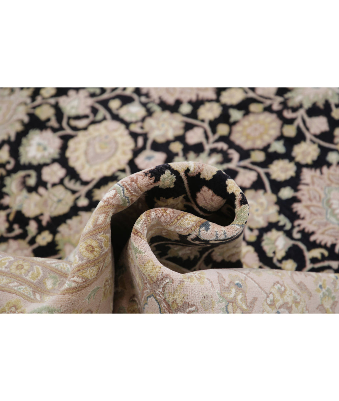 Hand Knotted Heritage Persian Style Wool Rug - 8'3'' x 9'11'' 8'3'' x 9'11'' (248 X 298) / Black / Taupe