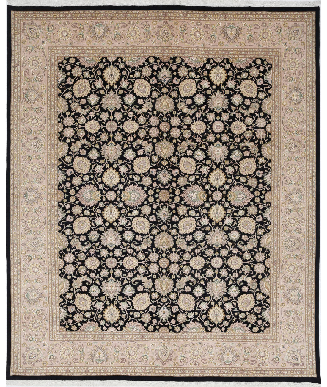 Hand Knotted Heritage Persian Style Wool Rug - 8&#39;3&#39;&#39; x 9&#39;11&#39;&#39; 8&#39;3&#39;&#39; x 9&#39;11&#39;&#39; (248 X 298) / Black / Taupe