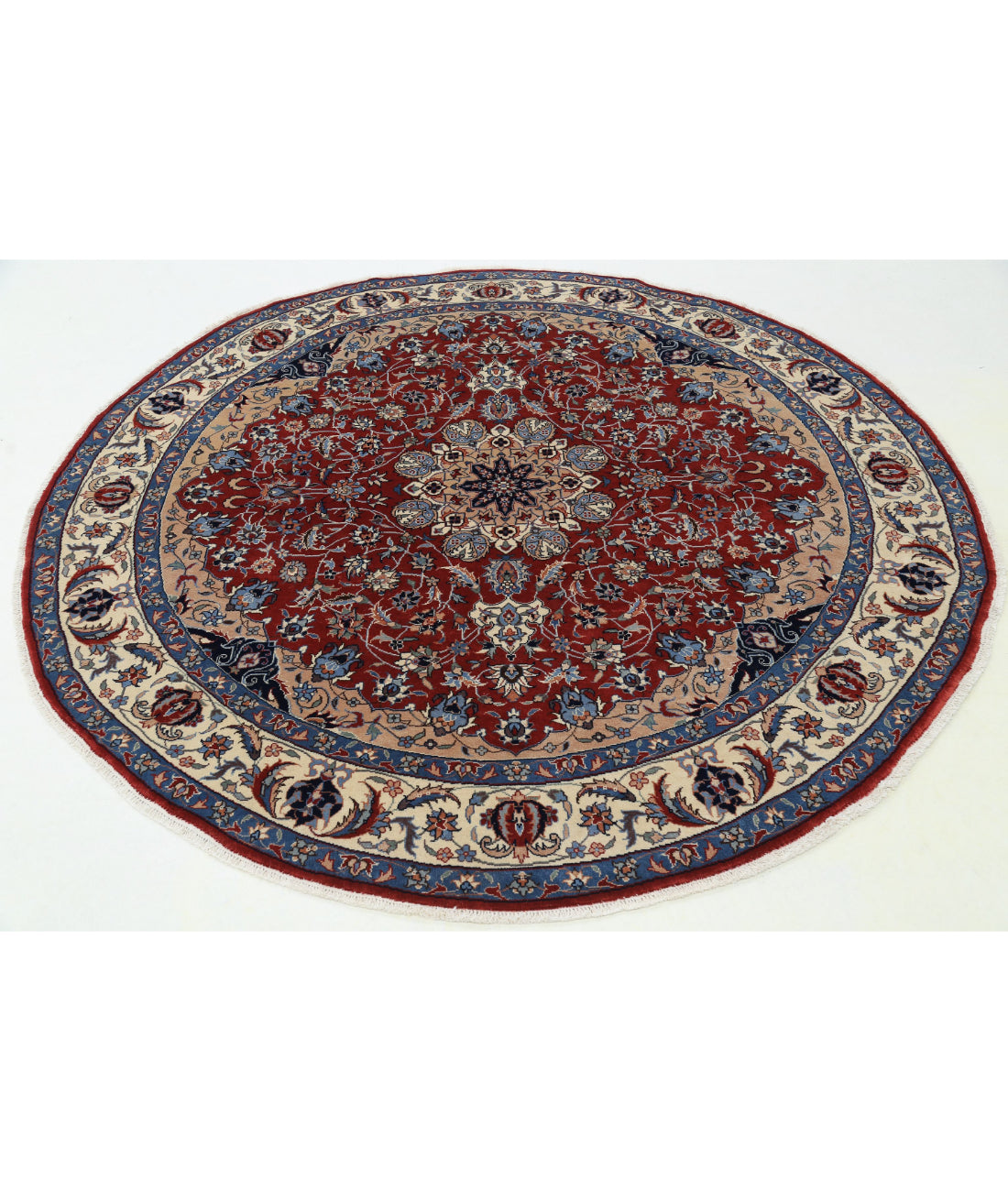 Hand Knotted Heritage Persian Style Wool Rug - 6'5'' x 6'6'' 6'5'' x 6'6'' (193 X 195) / Red / Ivory