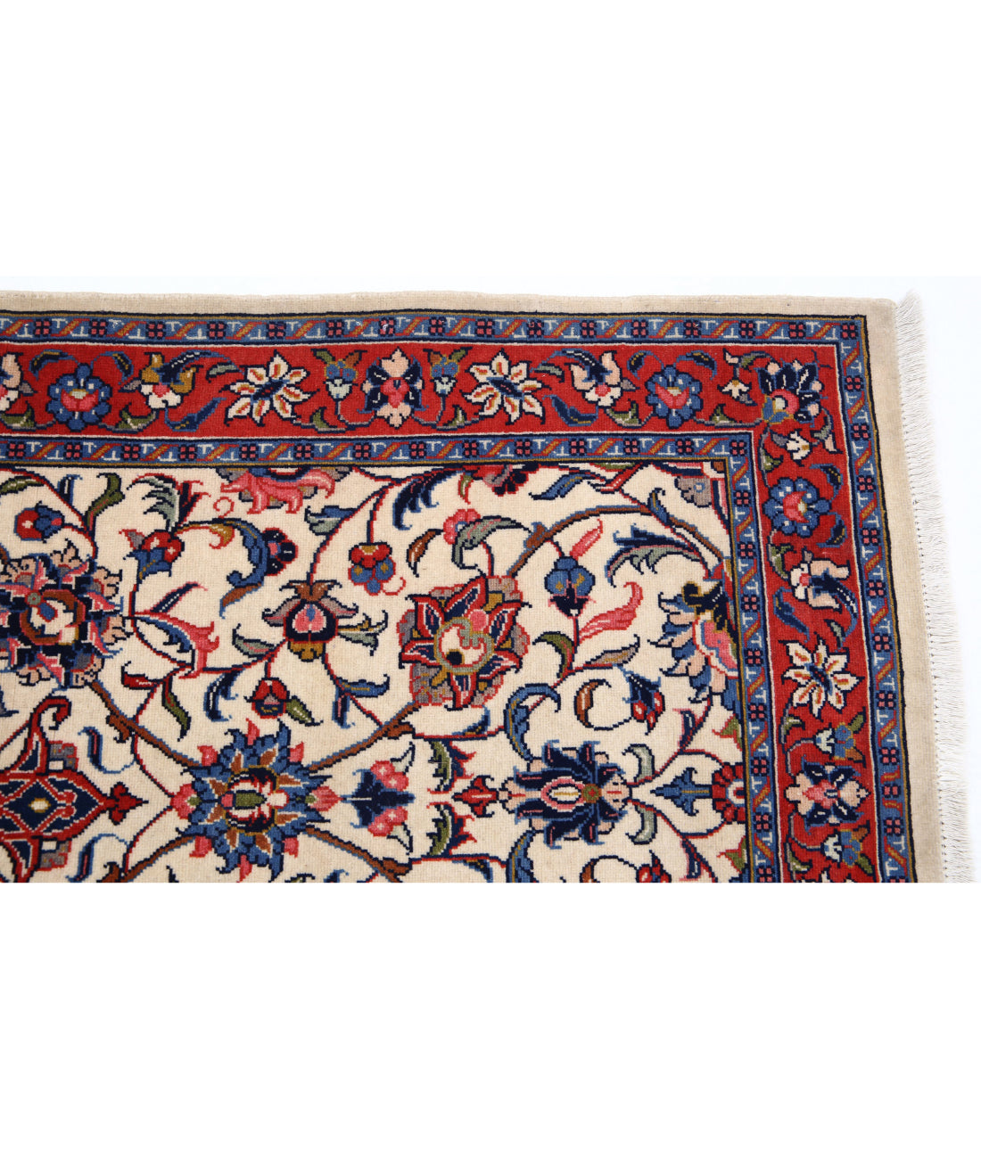 Hand Knotted Heritage Persian Style Sarouk Wool Rug - 2'10'' x 17'7'' 2'10'' x 17'7'' (85 X 528) / Ivory / Red