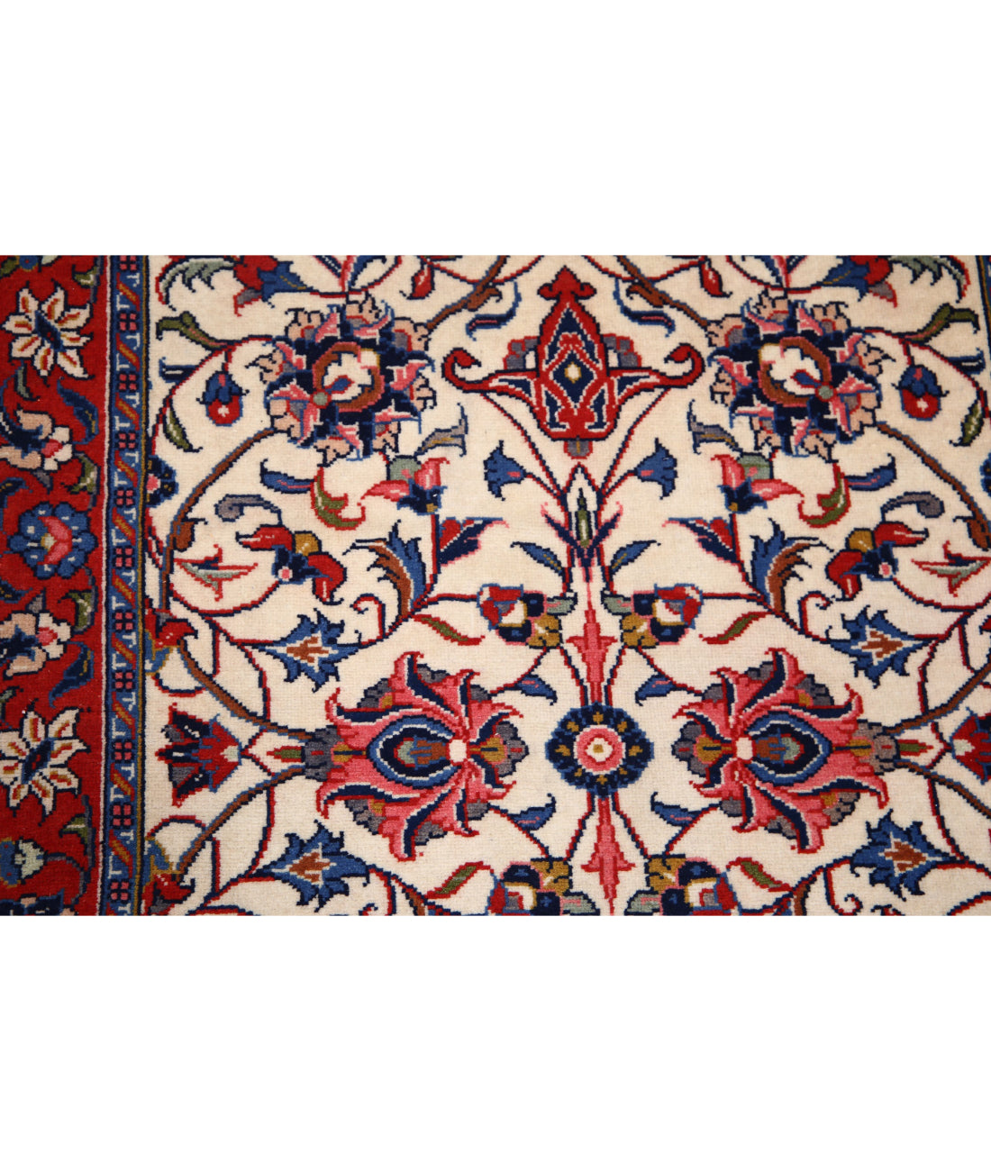 Hand Knotted Heritage Persian Style Sarouk Wool Rug - 2'10'' x 17'7'' 2'10'' x 17'7'' (85 X 528) / Ivory / Red