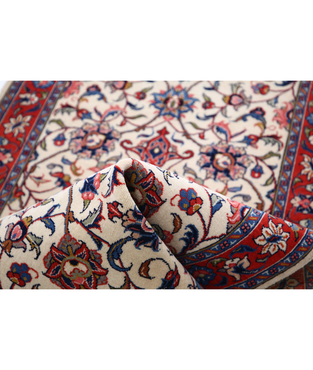 Hand Knotted Heritage Persian Style Sarouk Wool Rug - 2'10'' x 17'7'' 2'10'' x 17'7'' (85 X 528) / Ivory / Red