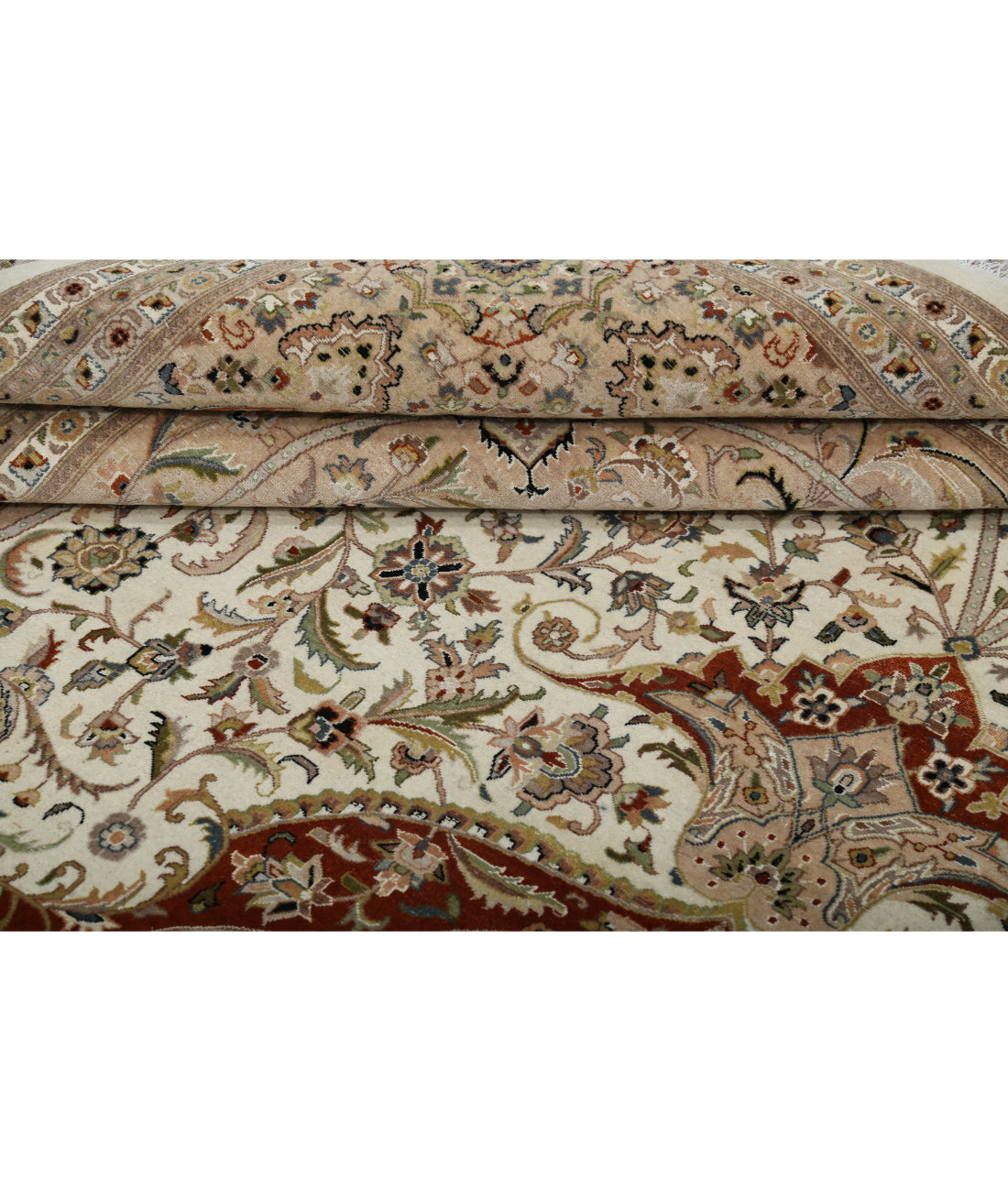 Hand Knotted Heritage Persian Style Wool Rug - 12'0'' x 17'10'' 12'0'' x 17'10'' (360 X 535) / Ivory / Beige