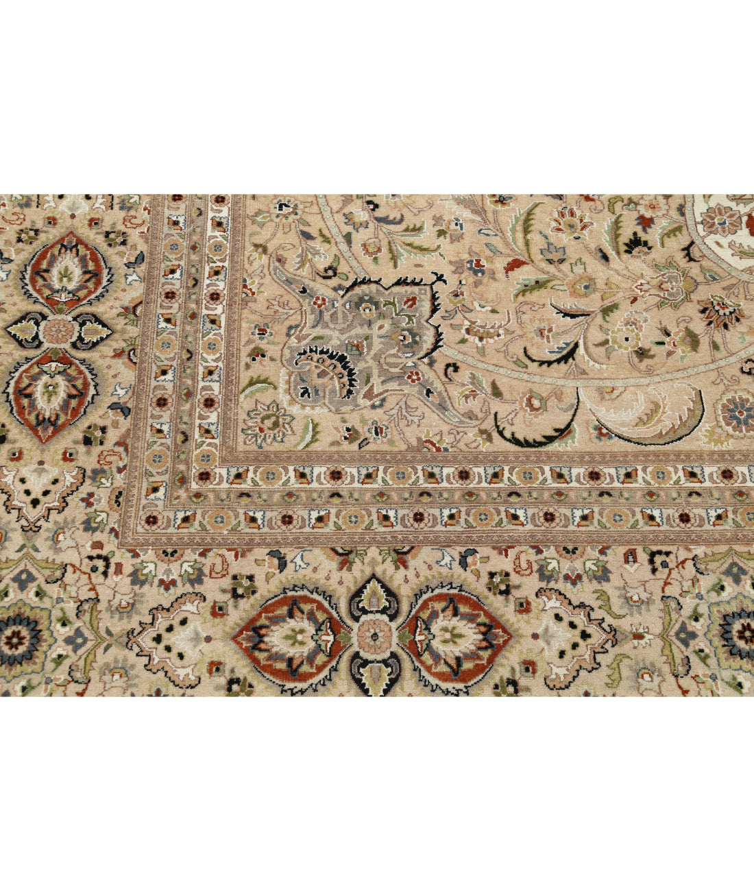 Hand Knotted Heritage Persian Style Wool Rug - 12'0'' x 17'10'' 12'0'' x 17'10'' (360 X 535) / Ivory / Beige