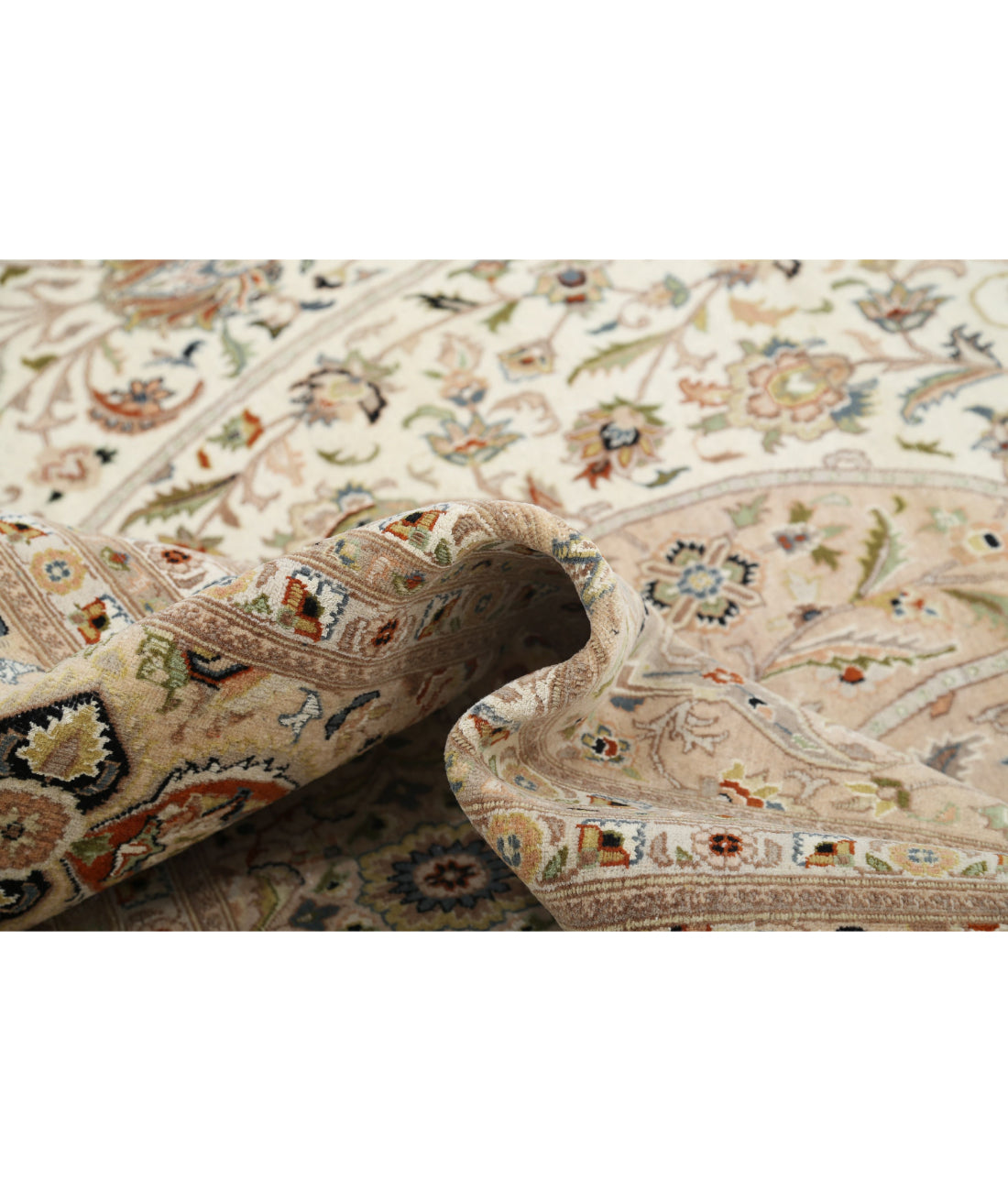 Hand Knotted Heritage Persian Style Wool Rug - 12'0'' x 17'10'' 12'0'' x 17'10'' (360 X 535) / Ivory / Beige